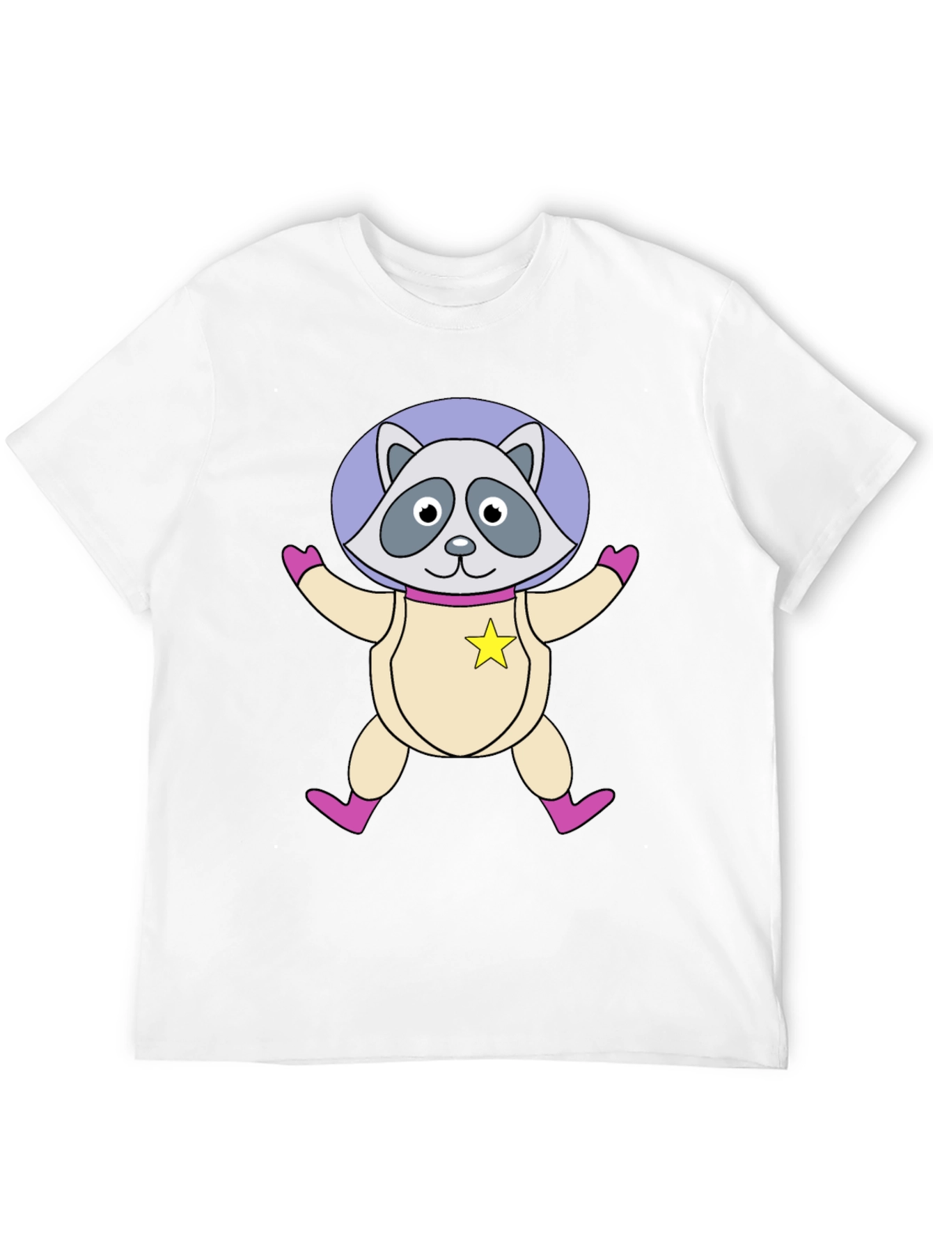 Astronaut Raccoon Black T-Shirt