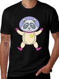 Astronaut Raccoon Black T-Shirt