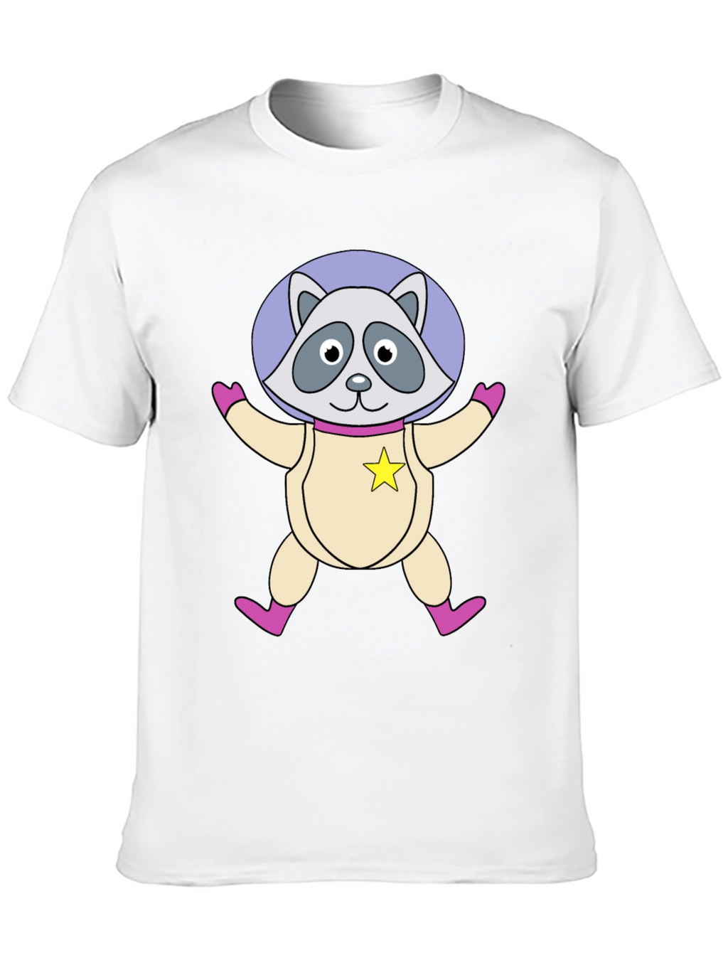 Astronaut Raccoon Black T-Shirt