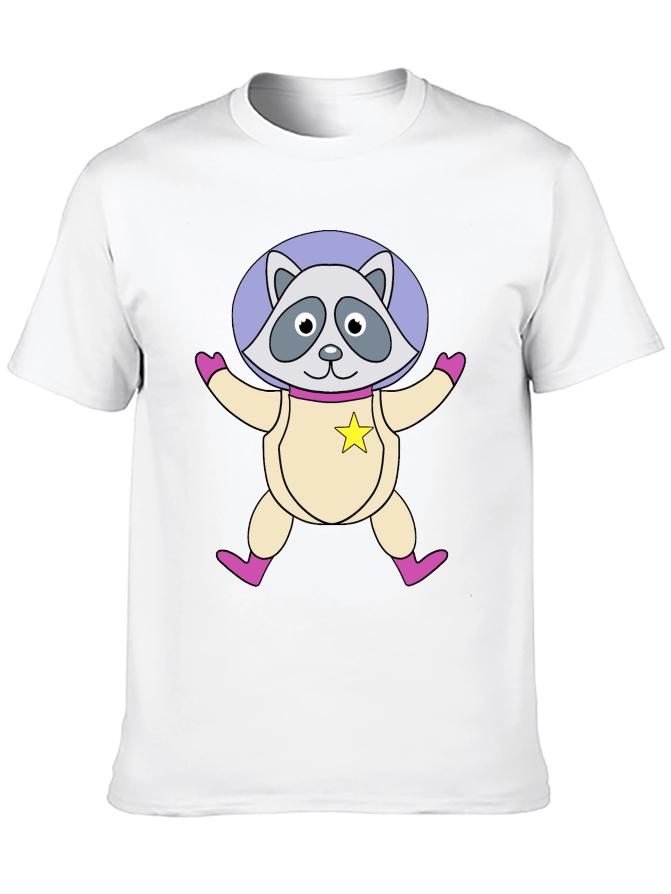Astronaut Raccoon Black T-Shirt