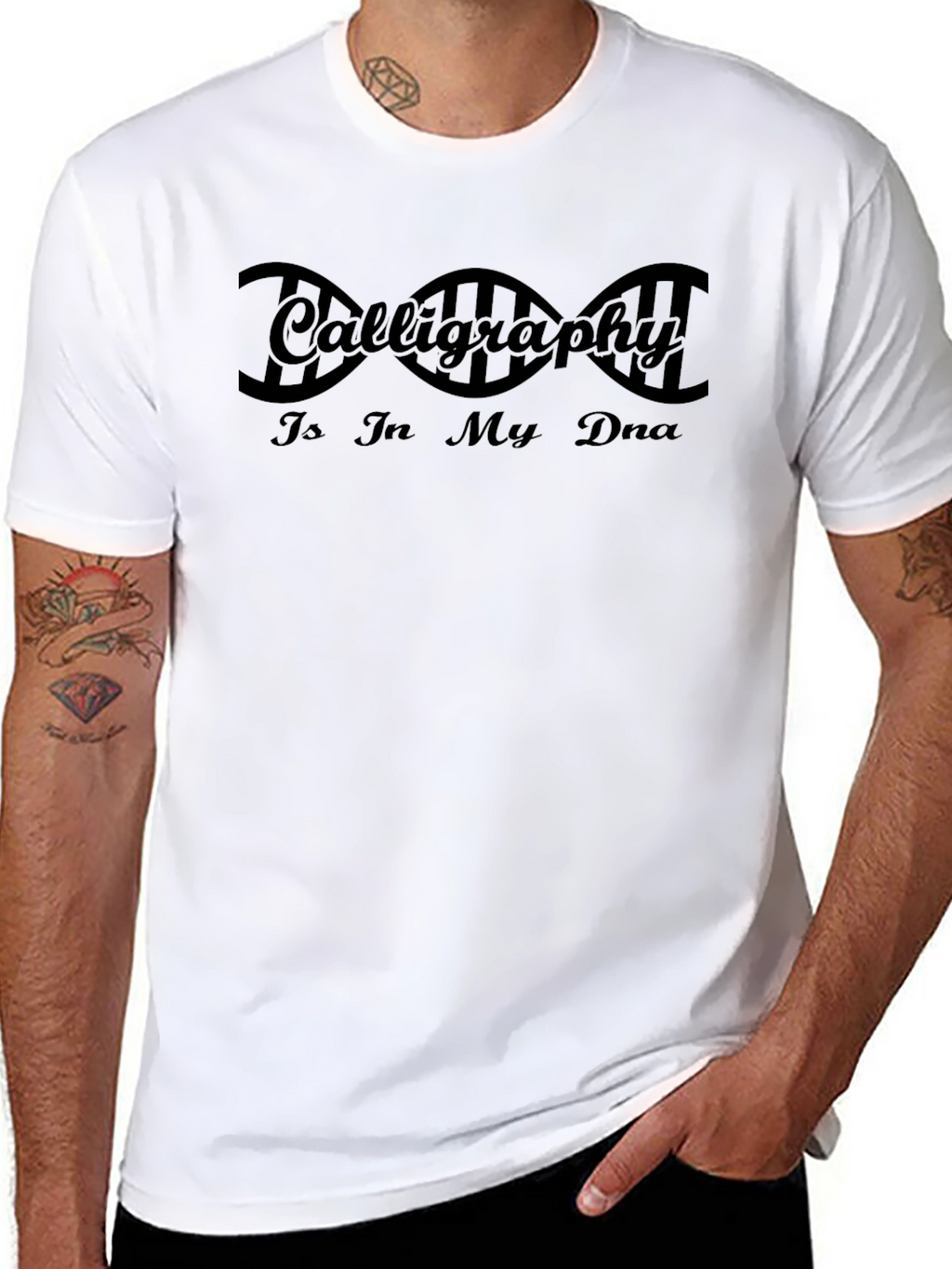 Calligraphy DNA T-Shirt - Stylish & Unique