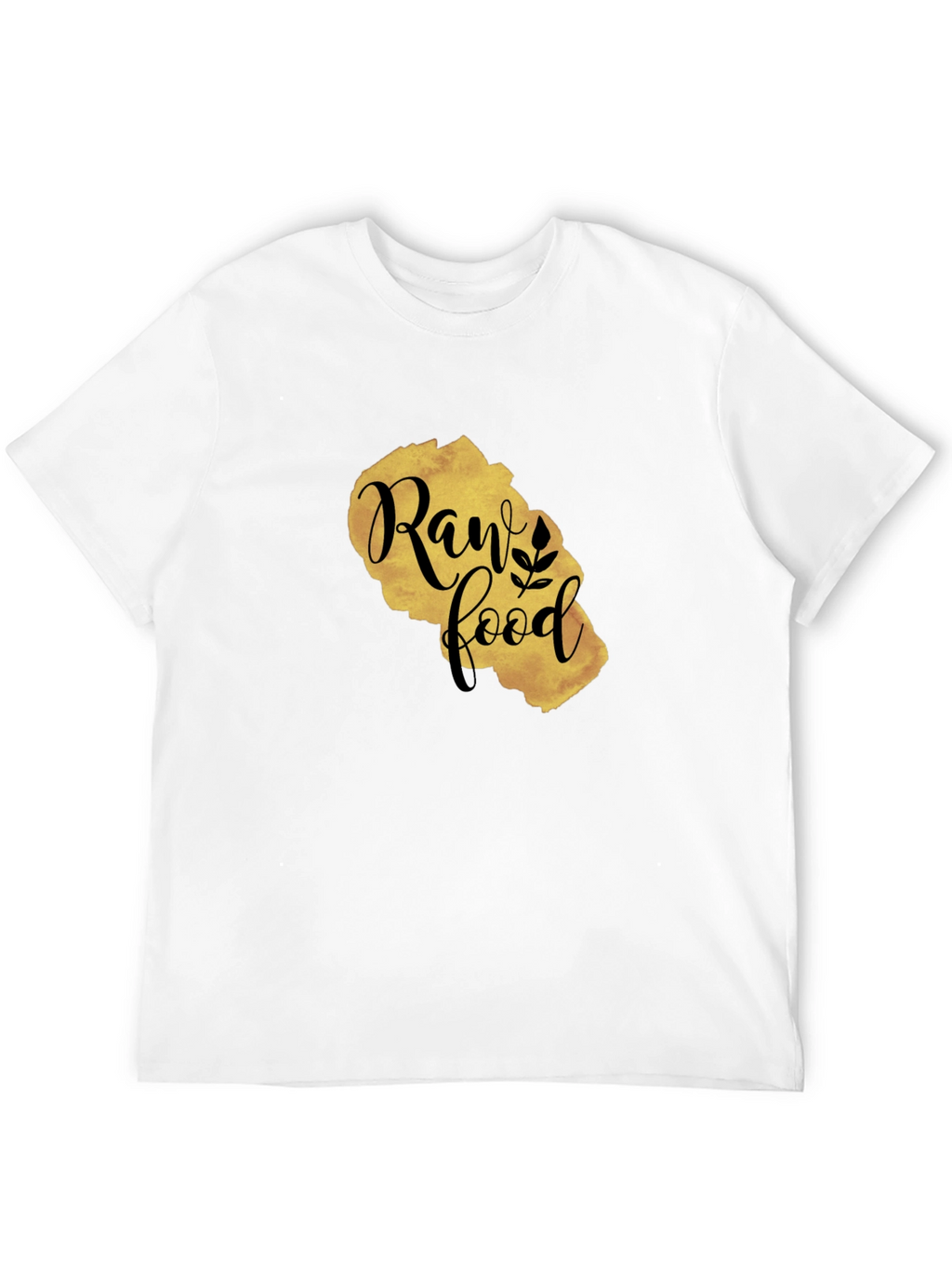 Raw Food Gold Print Black T-Shirt