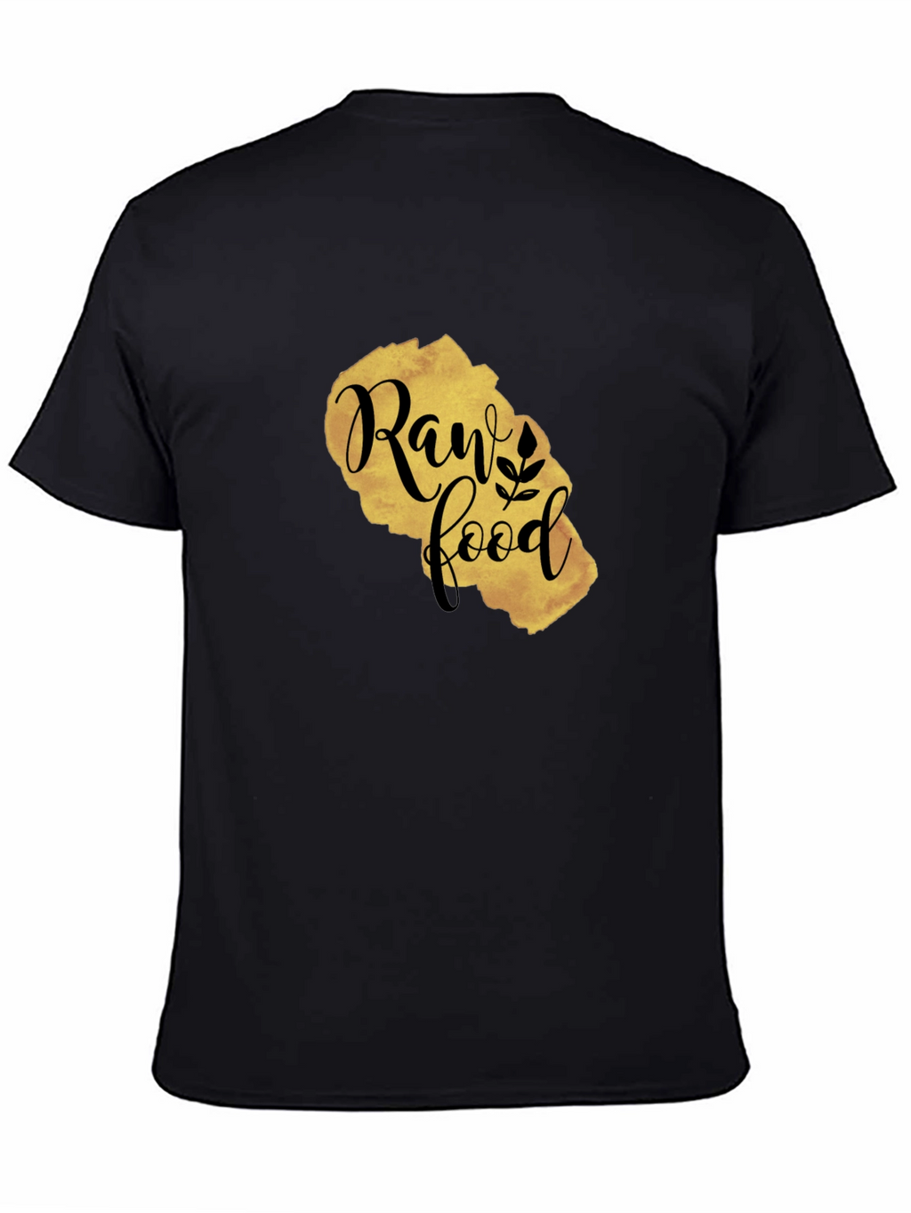 Raw Food Gold Print Black T-Shirt