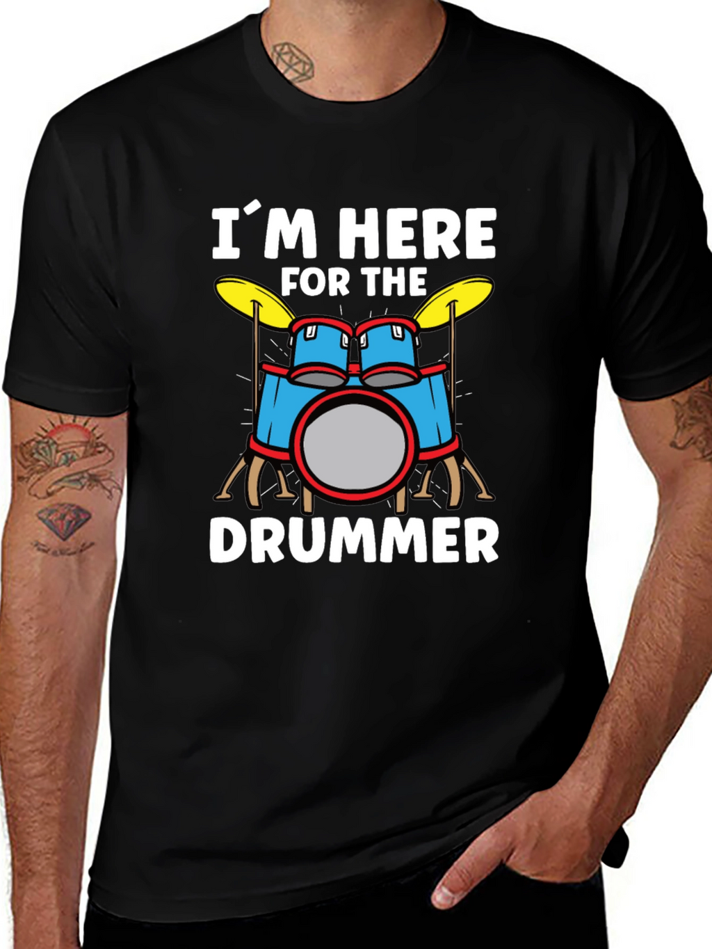 Im Here for the Drummer Graphic T-Shirt