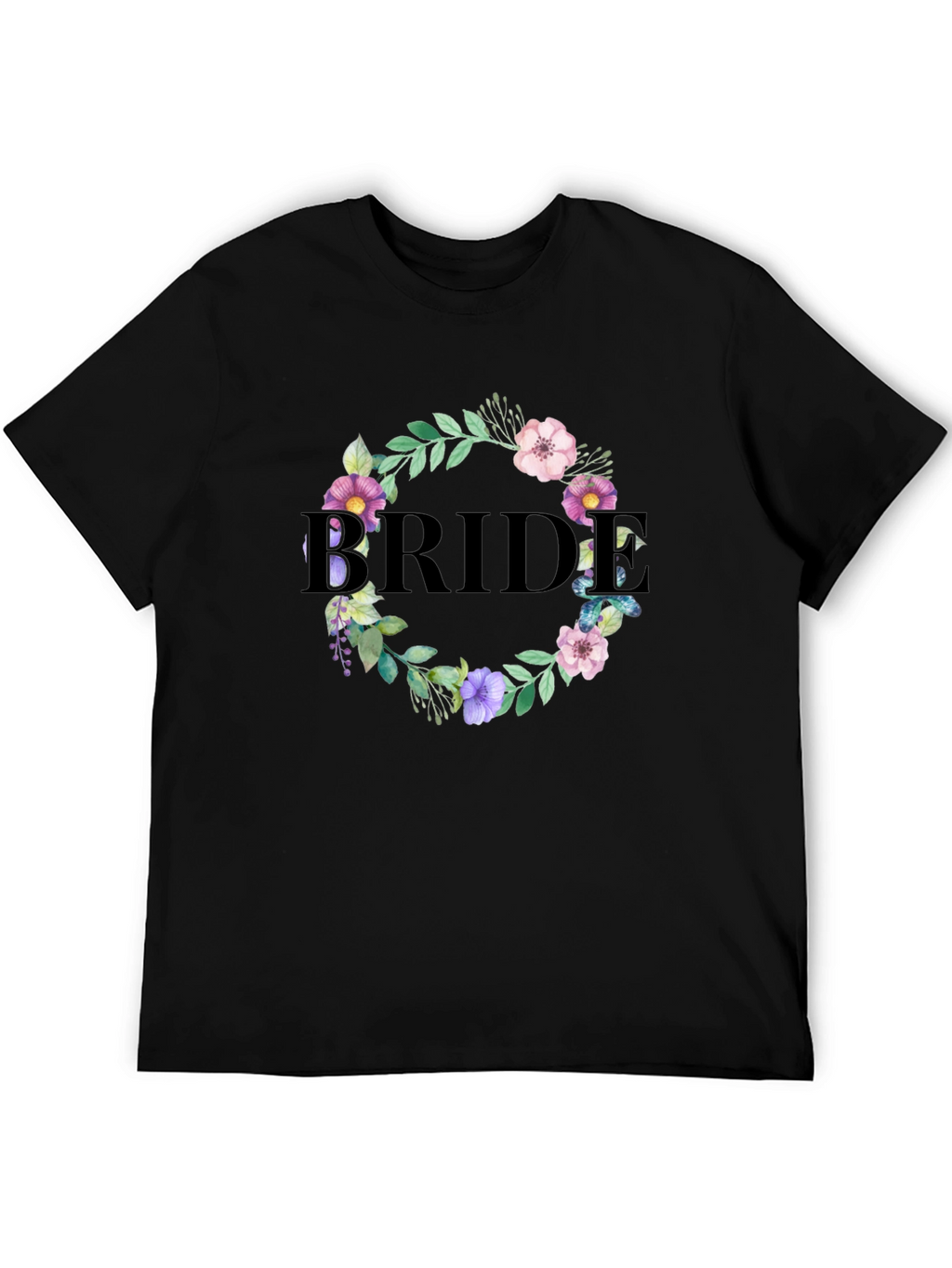 Bride Floral Wreath Graphic T-Shirt