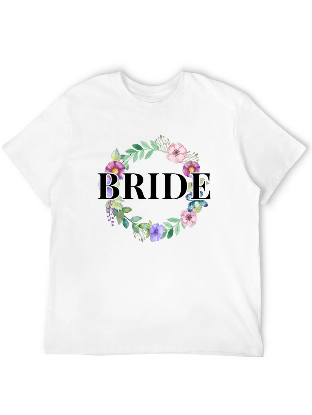 Bride Floral Wreath Graphic T-Shirt