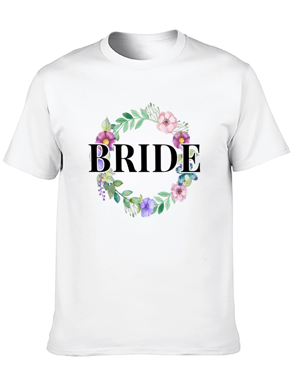 Bride Floral Wreath Graphic T-Shirt