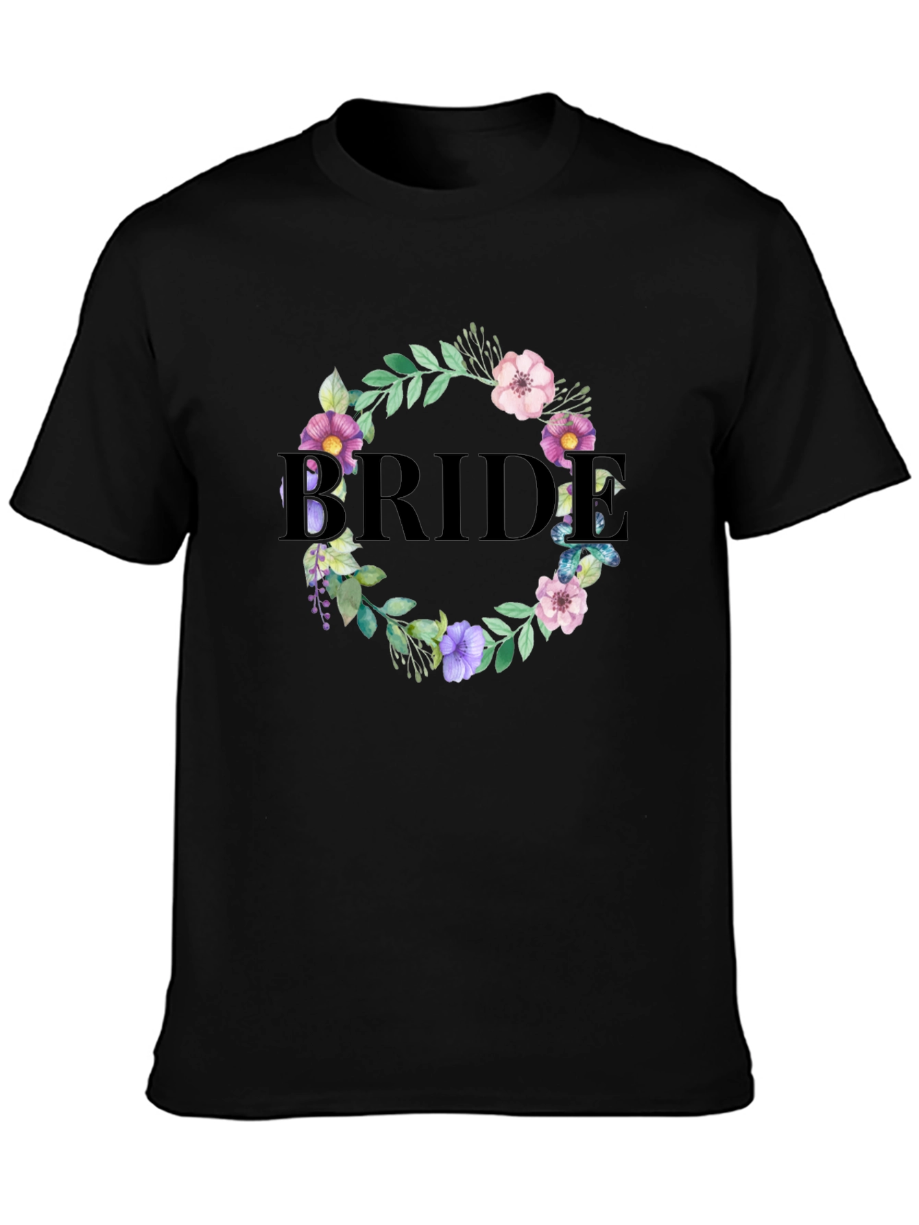 Bride Floral Wreath Graphic T-Shirt