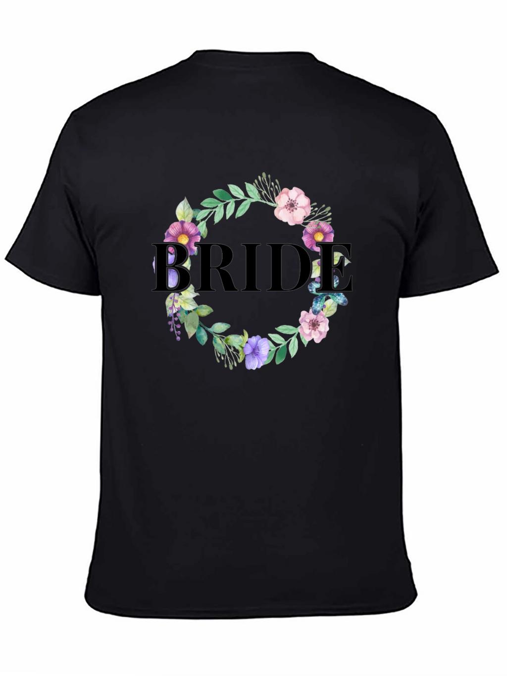 Bride Floral Wreath Graphic T-Shirt