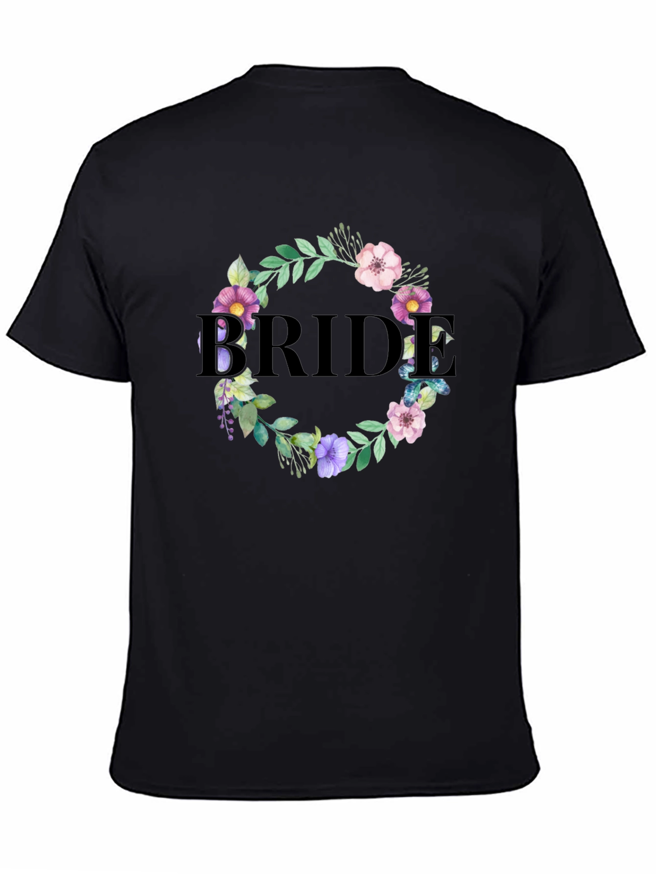 Bride Floral Wreath Graphic T-Shirt