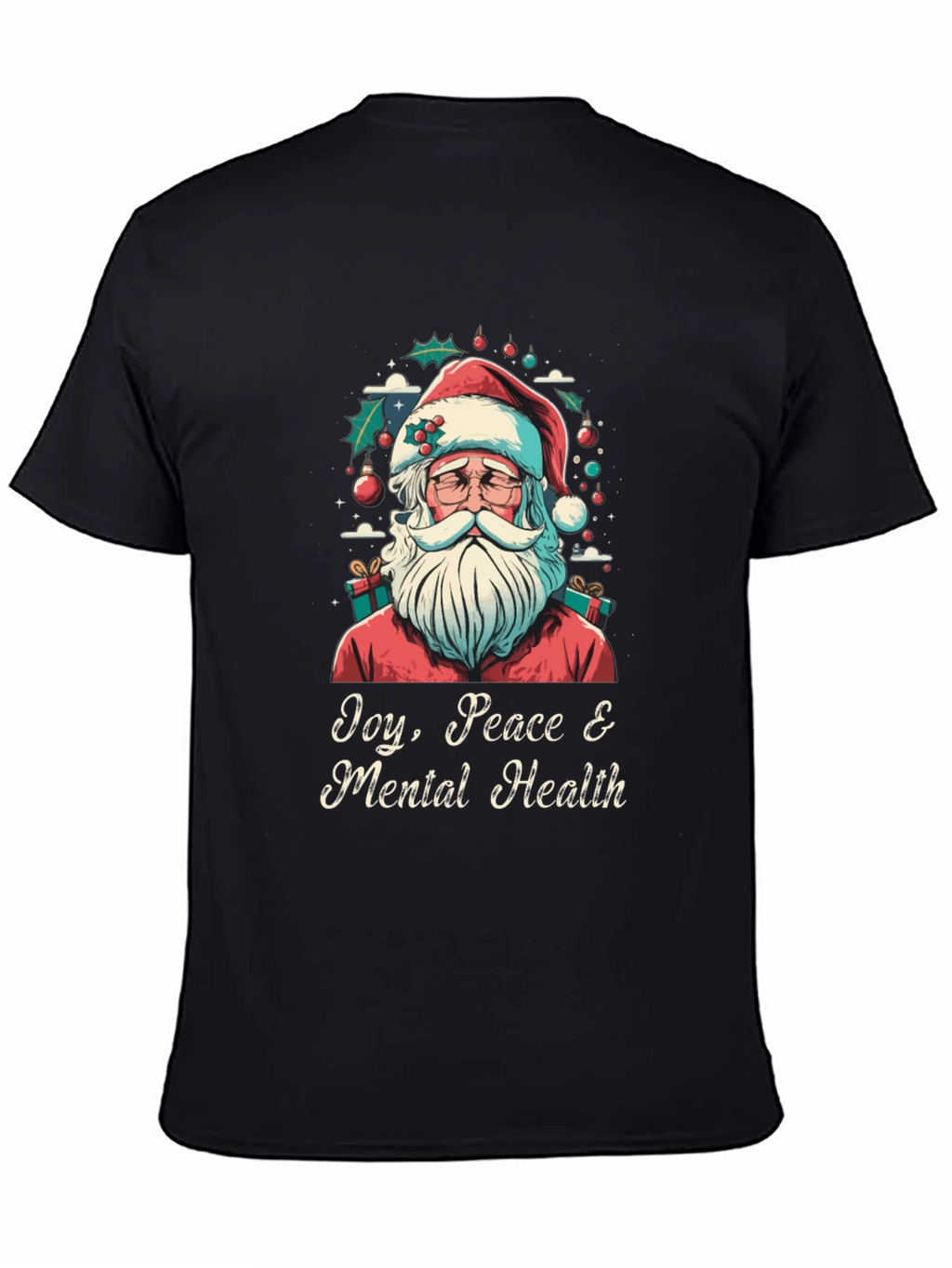 Joy Peace & Mental Health Santa Graphic Tee