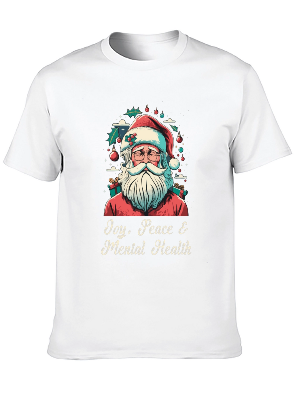 Joy Peace & Mental Health Santa Graphic Tee