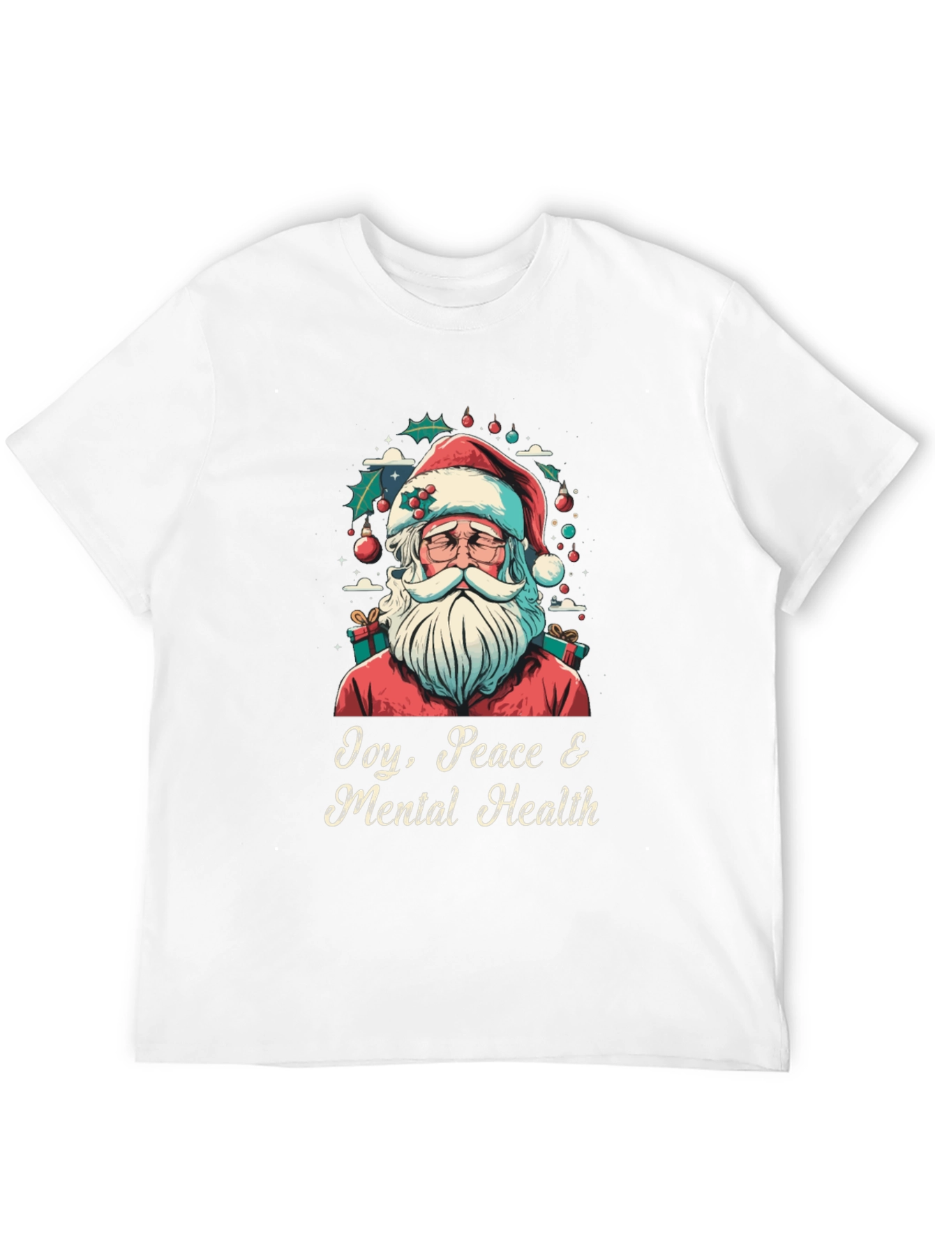 Joy Peace & Mental Health Santa Graphic Tee