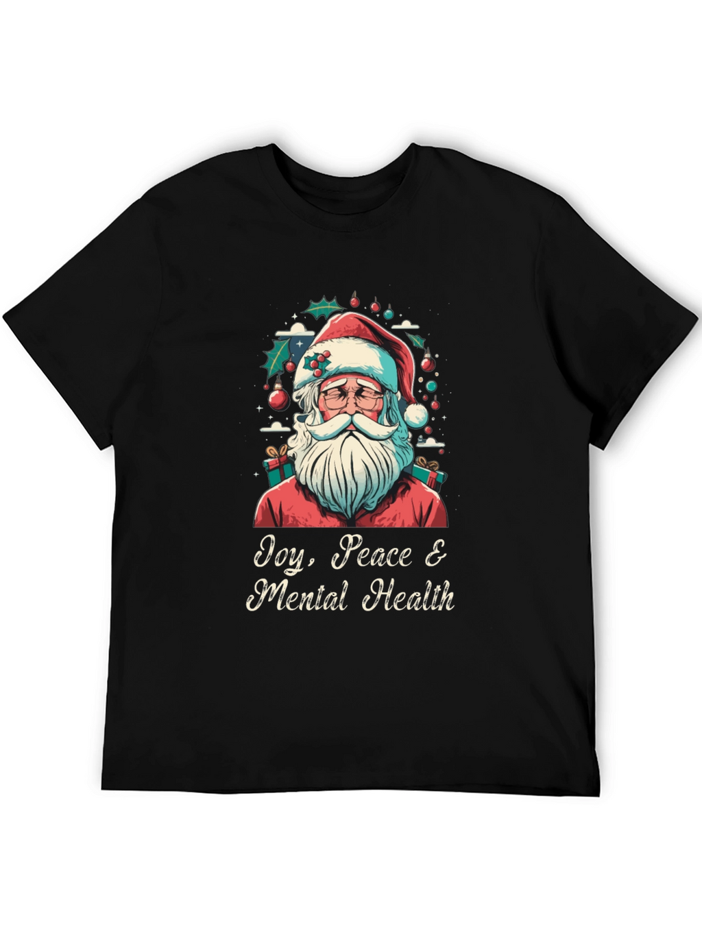 Joy Peace & Mental Health Santa Graphic Tee