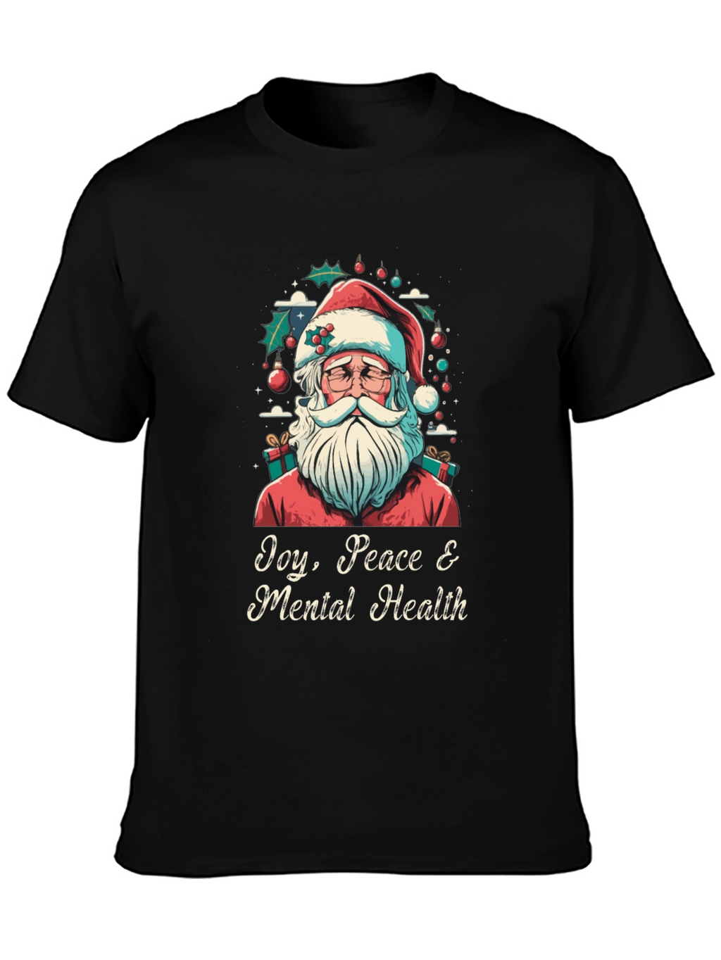 Joy Peace & Mental Health Santa Graphic Tee