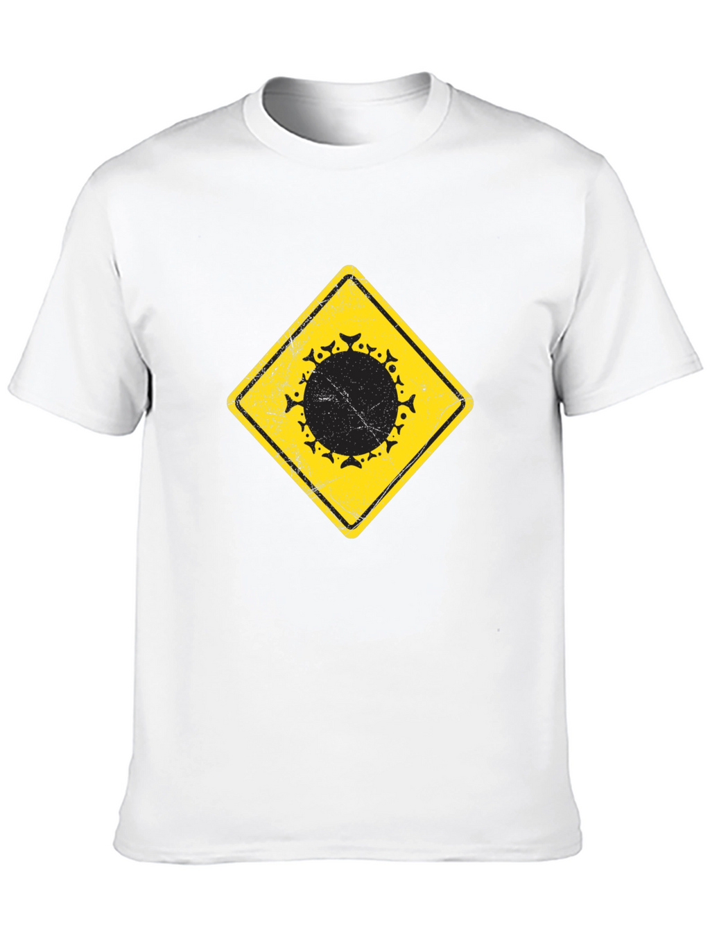 Warning Sign Circle Graphic Black Tee