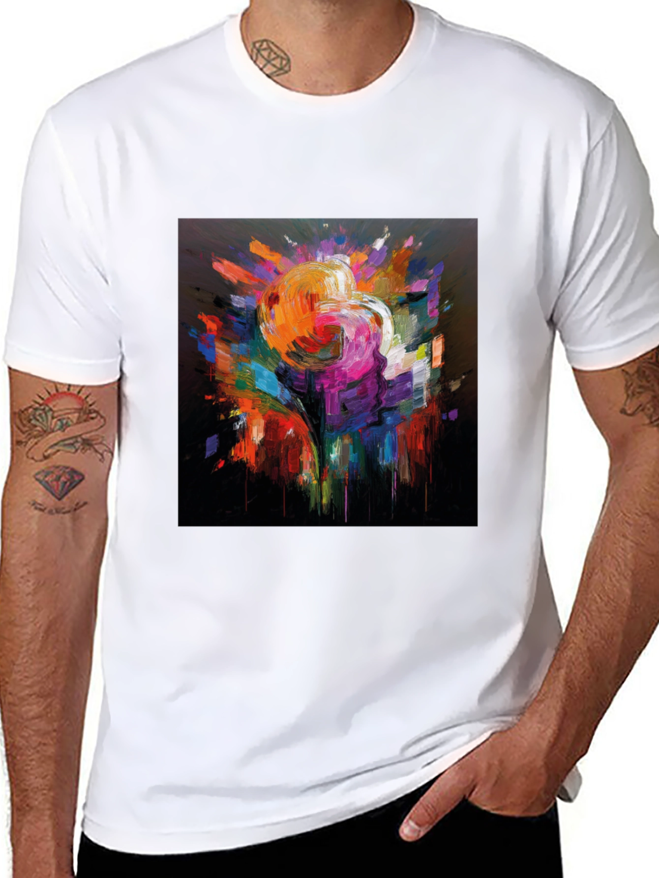 Abstract Art Graphic Black T-Shirt