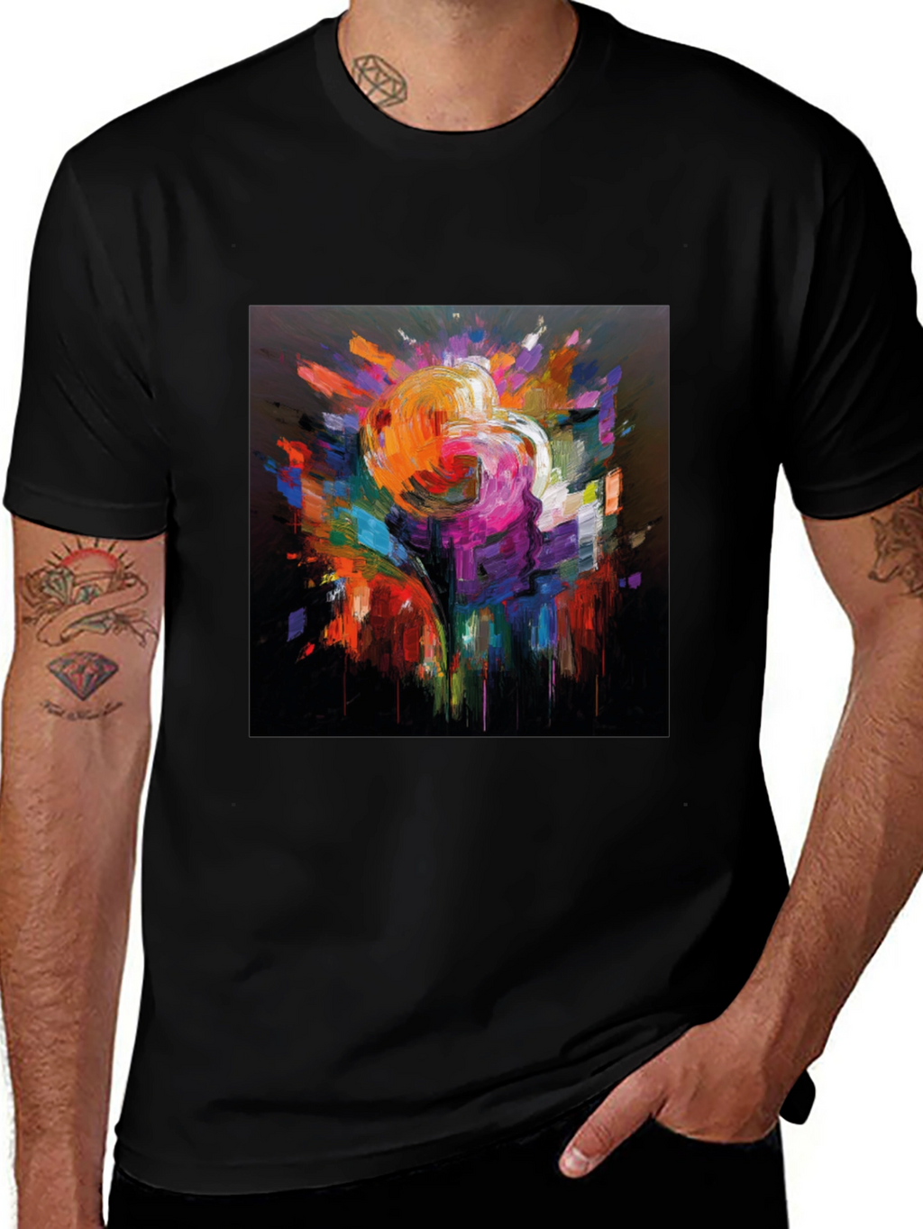 Abstract Art Graphic Black T-Shirt