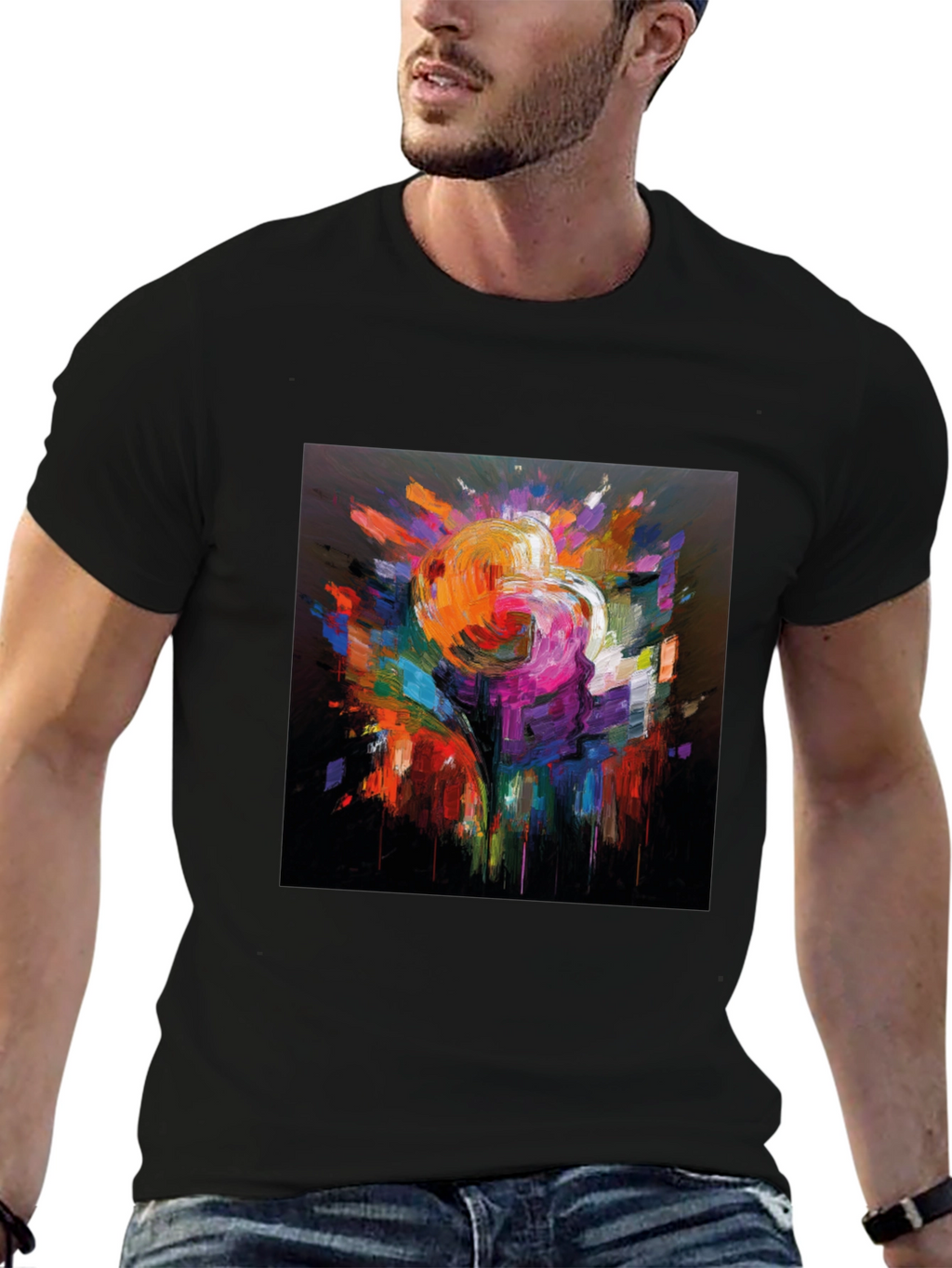 Abstract Art Graphic Black T-Shirt