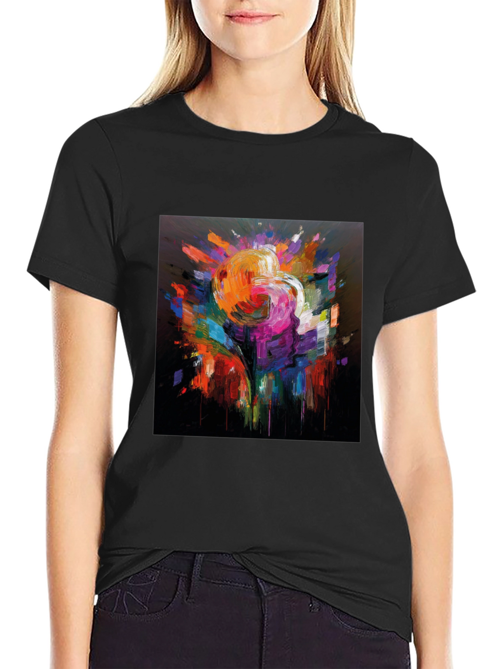 Abstract Art Graphic Black T-Shirt