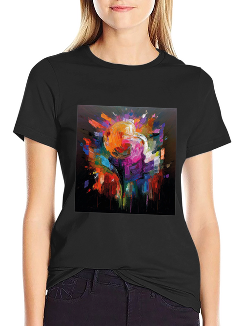 Abstract Art Graphic Black T-Shirt