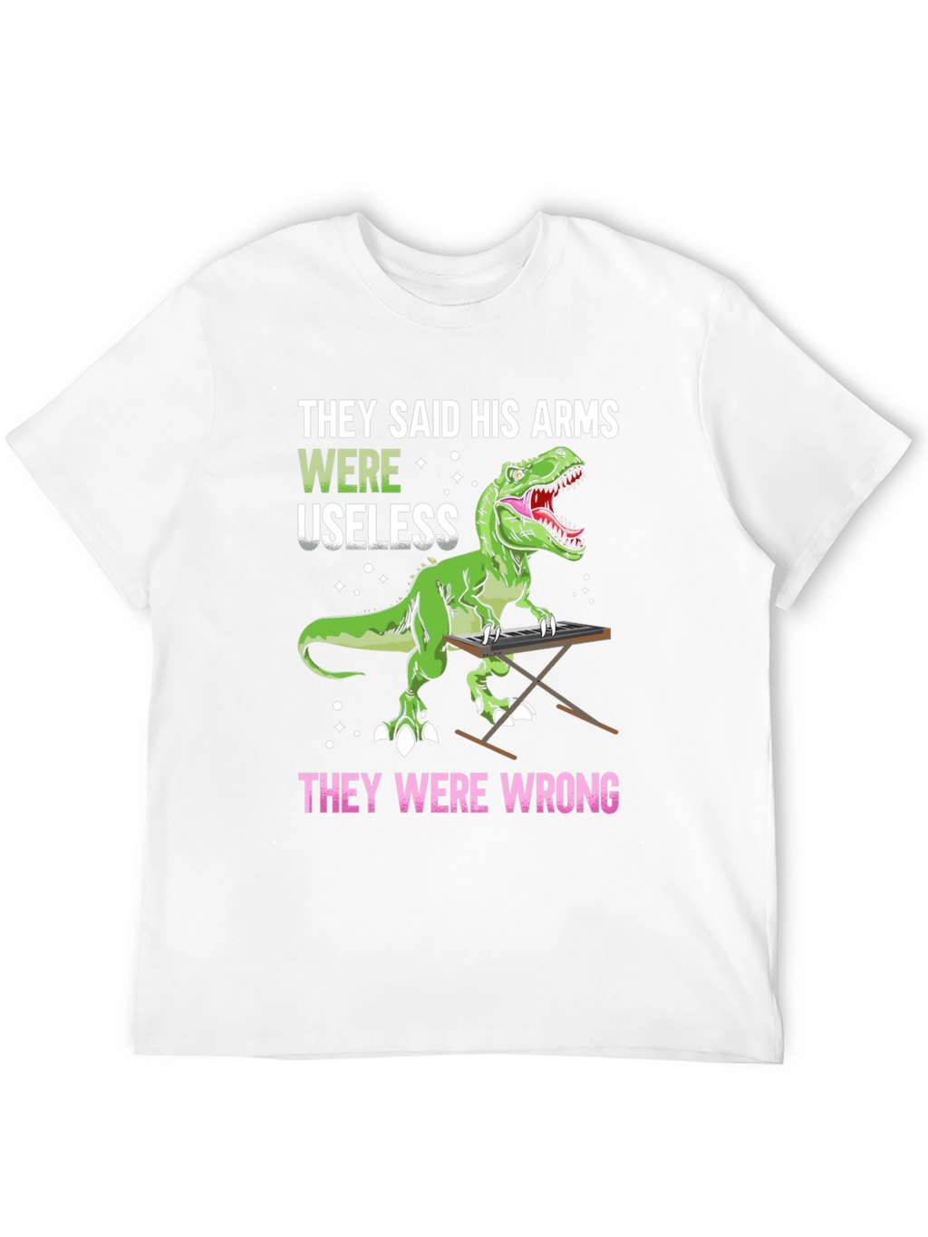 Dinosaur Playing Piano Graphic T-Shirt