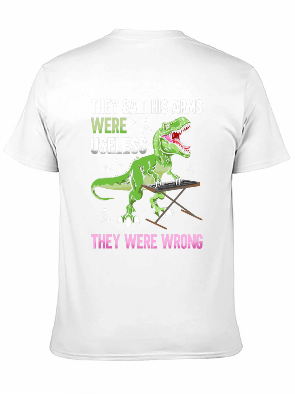 Dinosaur Playing Piano Graphic T-Shirt