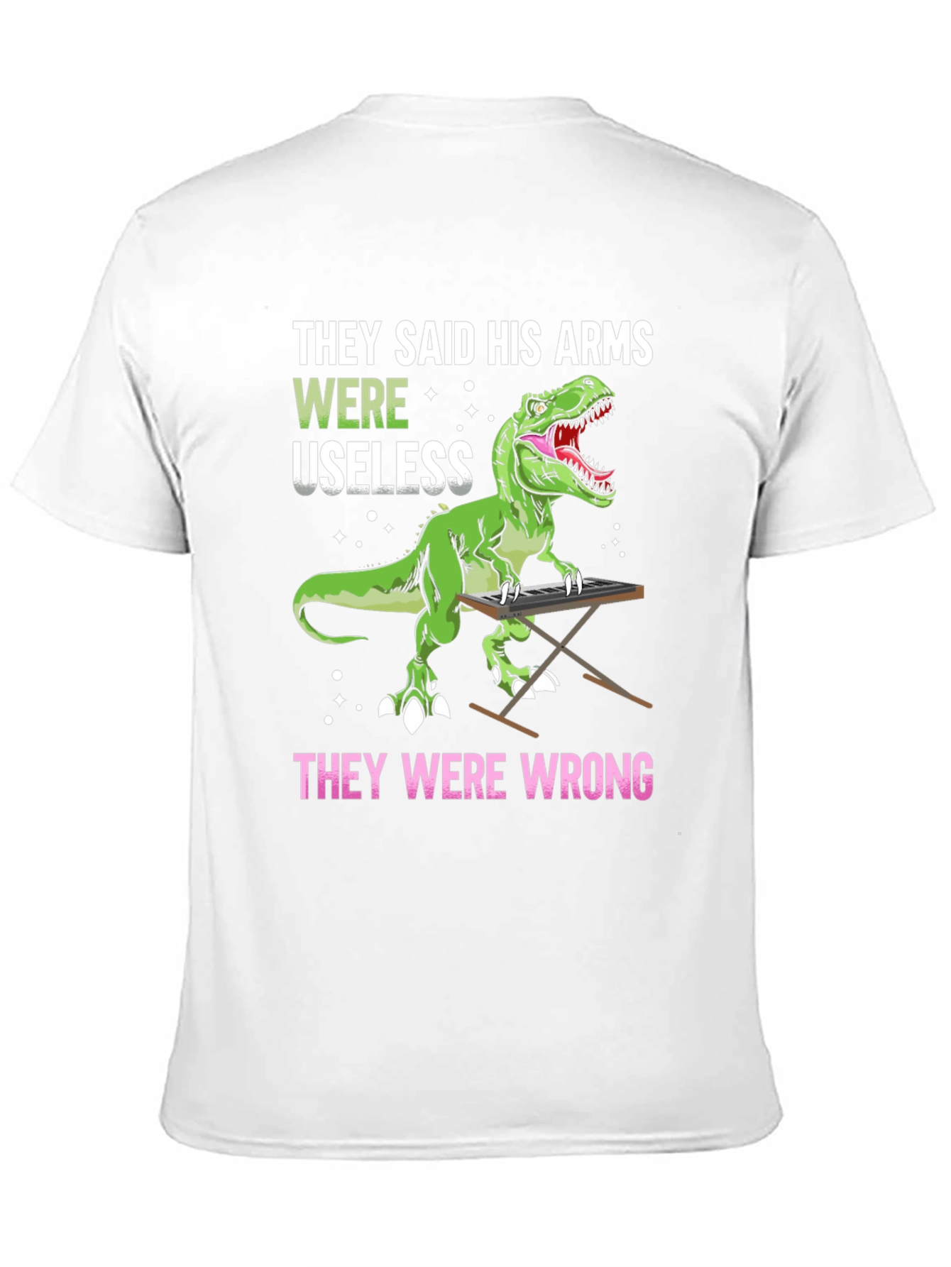 Dinosaur Playing Piano Graphic T-Shirt