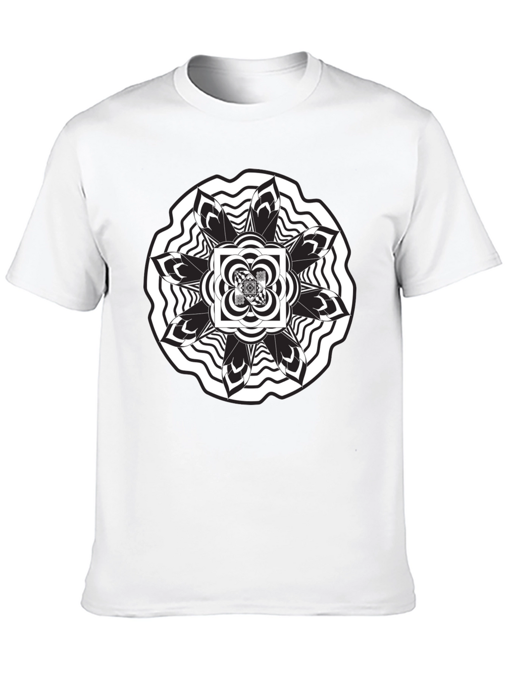 Abstract Mandala Graphic Black T-Shirt