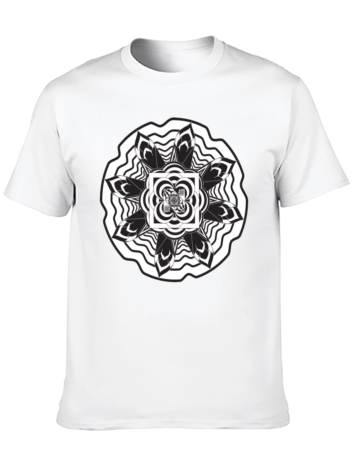 Abstract Mandala Graphic Black T-Shirt