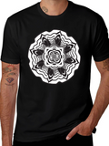 Abstract Mandala Graphic Black T-Shirt