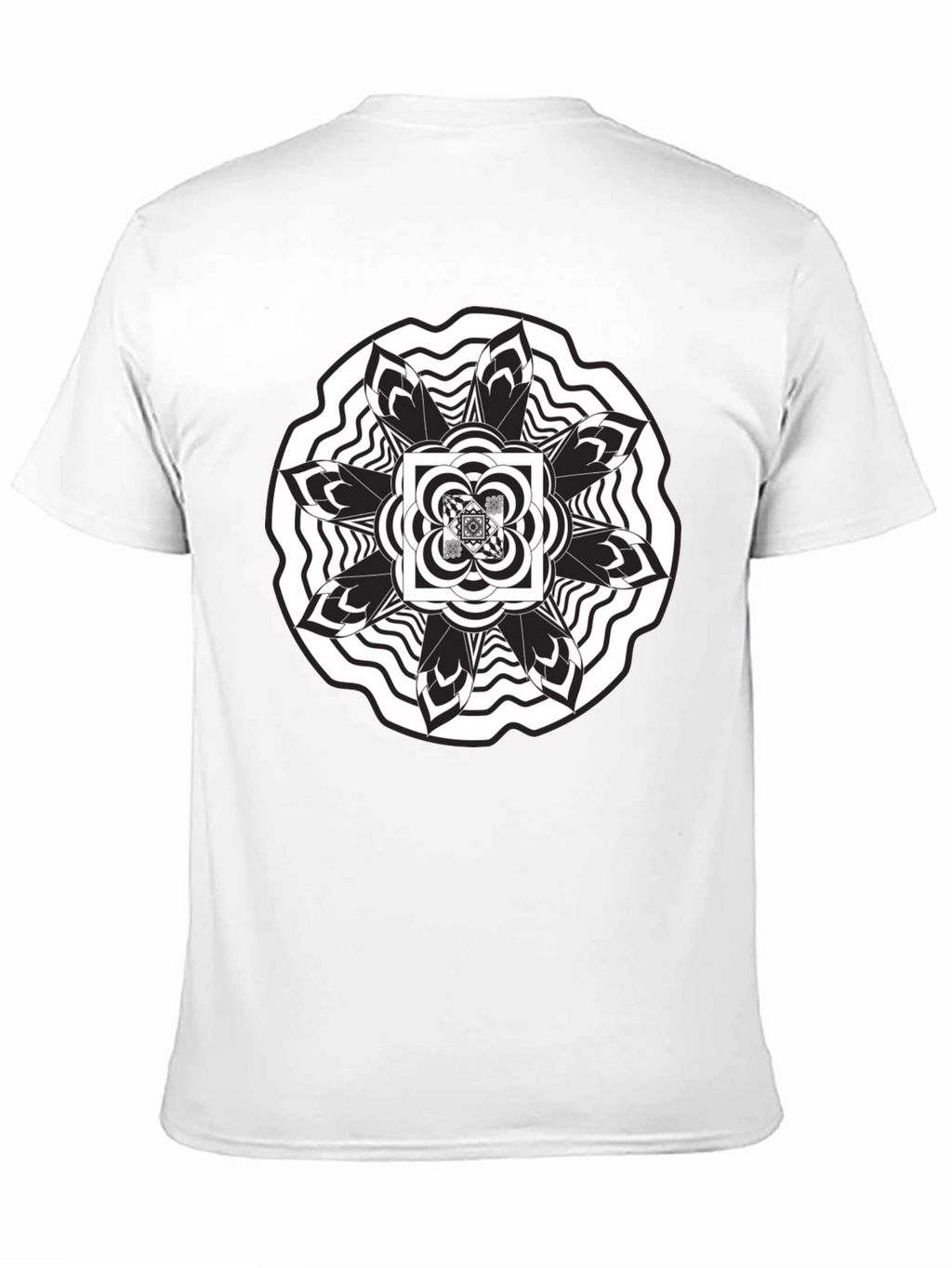 Abstract Mandala Graphic Black T-Shirt