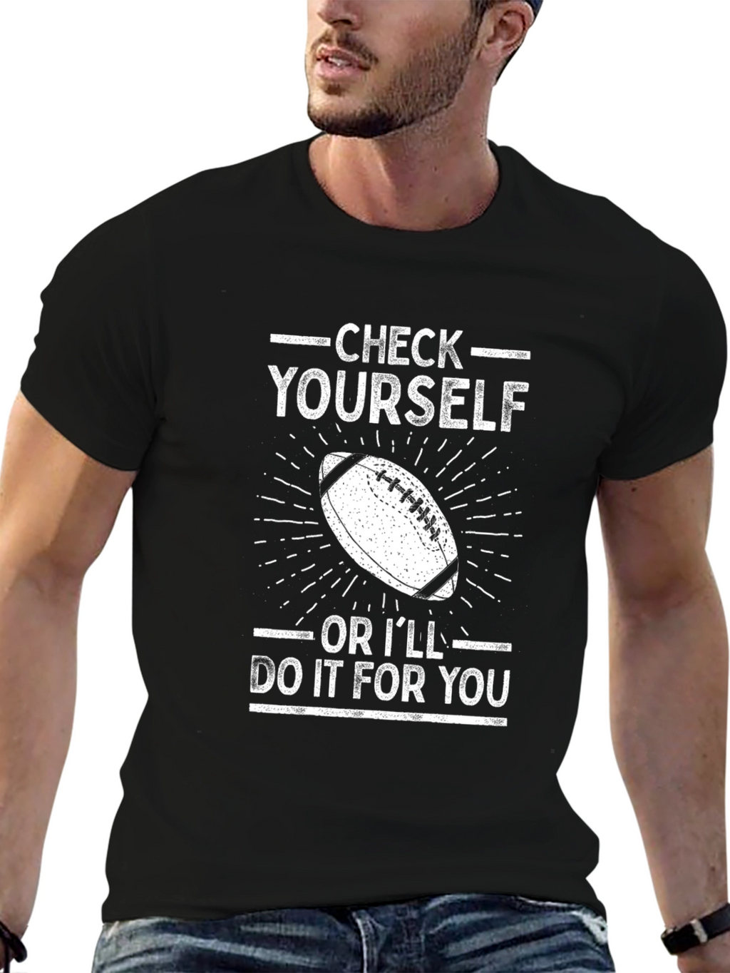 Check Yourself Football Graphic Tee