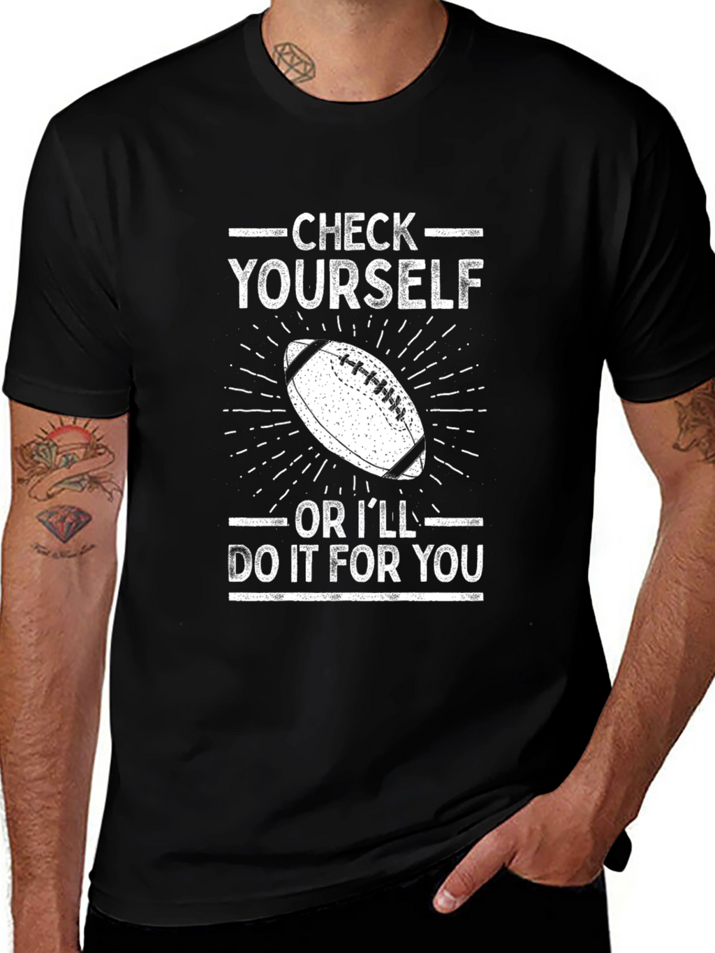 Check Yourself Football Graphic Tee