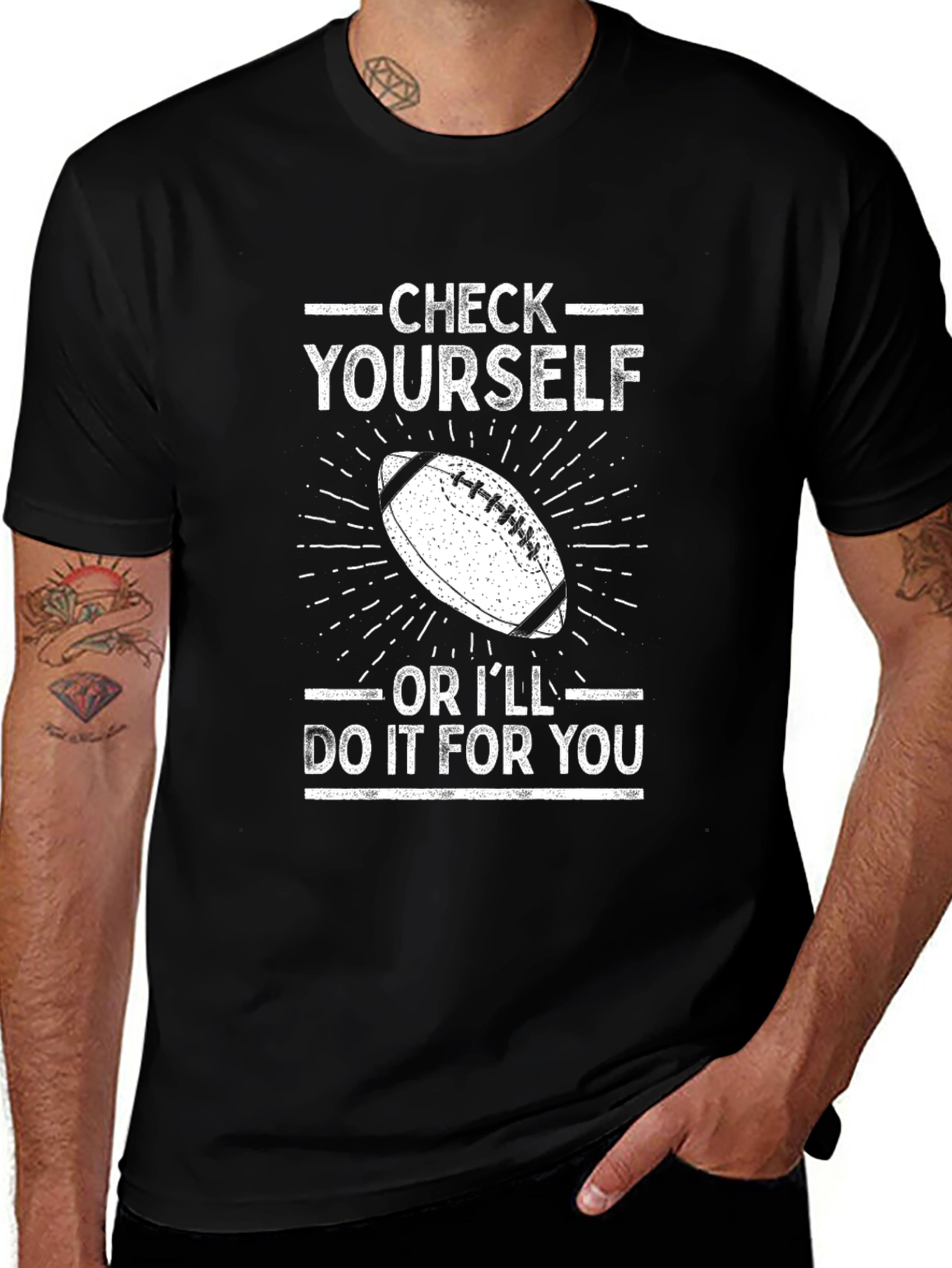 Check Yourself Football Graphic Tee