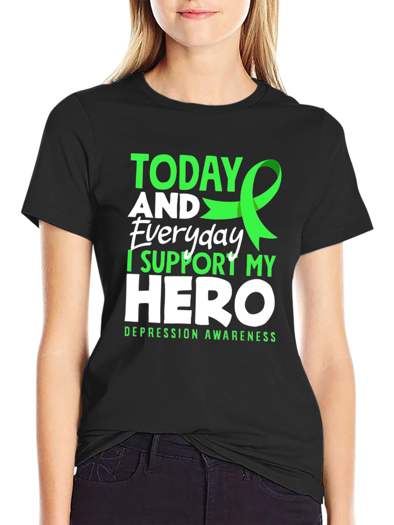 Depression Awareness T-Shirt - I Support My Hero