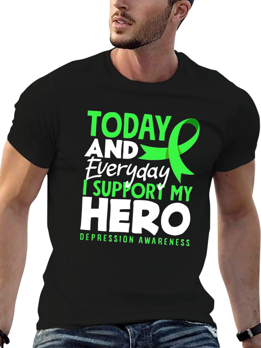 Depression Awareness T-Shirt - I Support My Hero