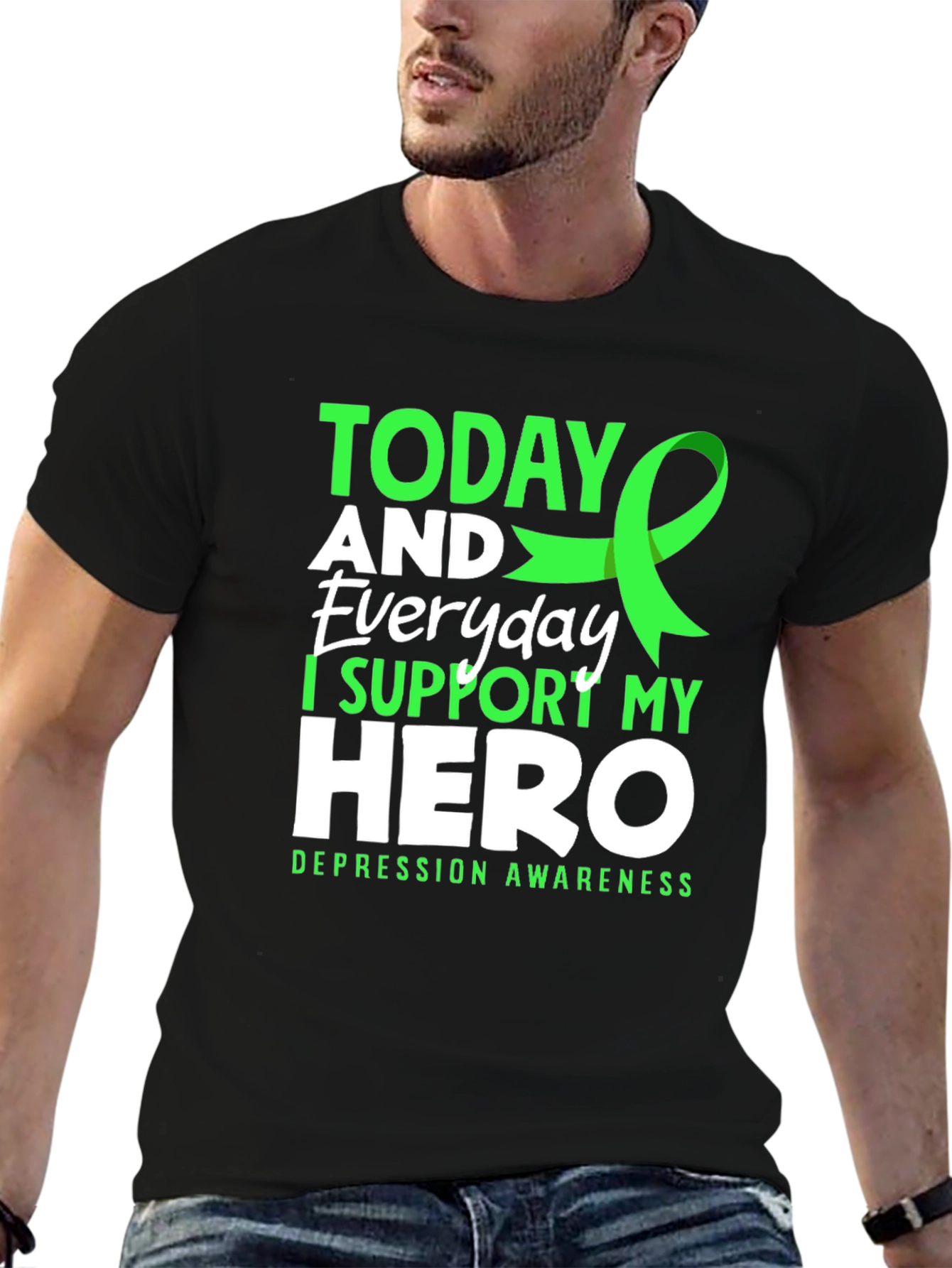Depression Awareness T-Shirt - I Support My Hero