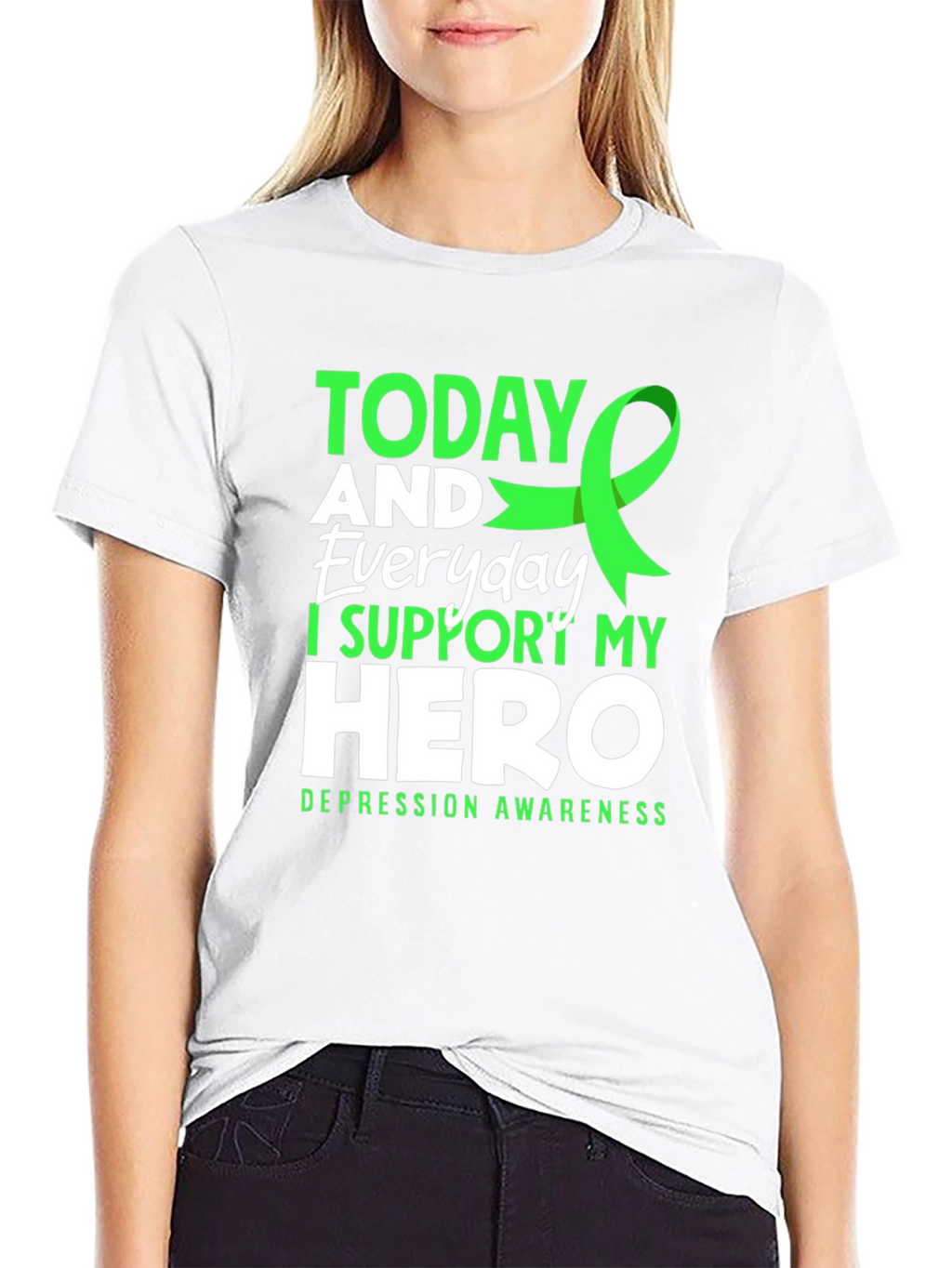 Depression Awareness T-Shirt - I Support My Hero