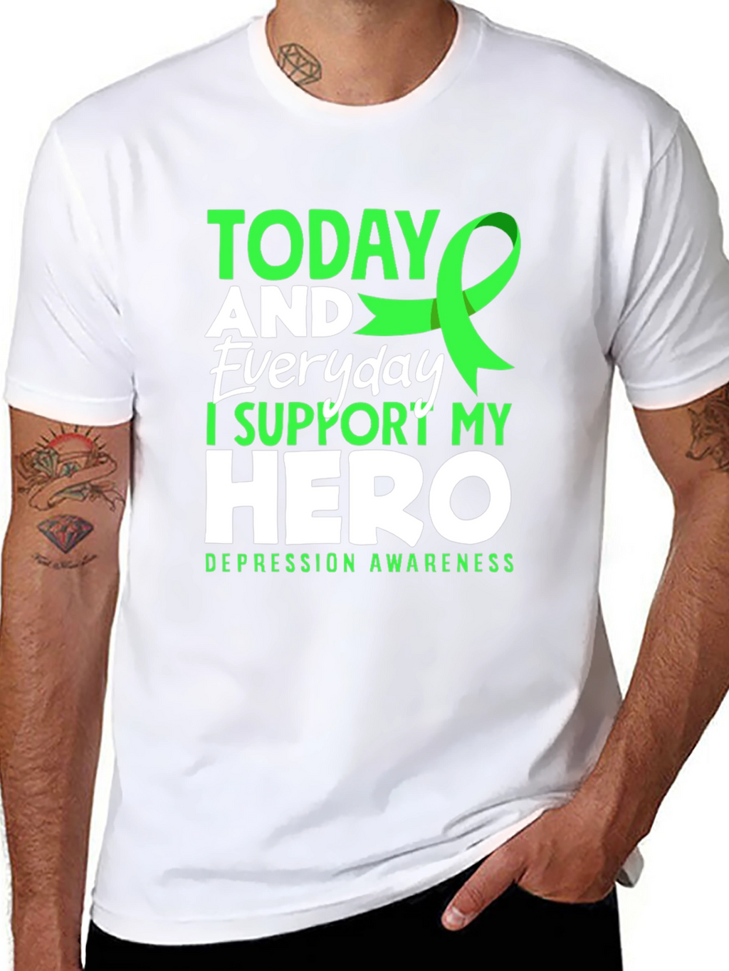 Depression Awareness T-Shirt - I Support My Hero