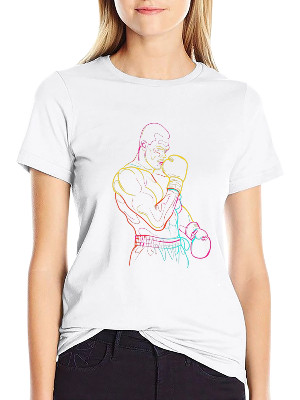 Neon Boxer Graphic Tee - Classic Black T-Shirt