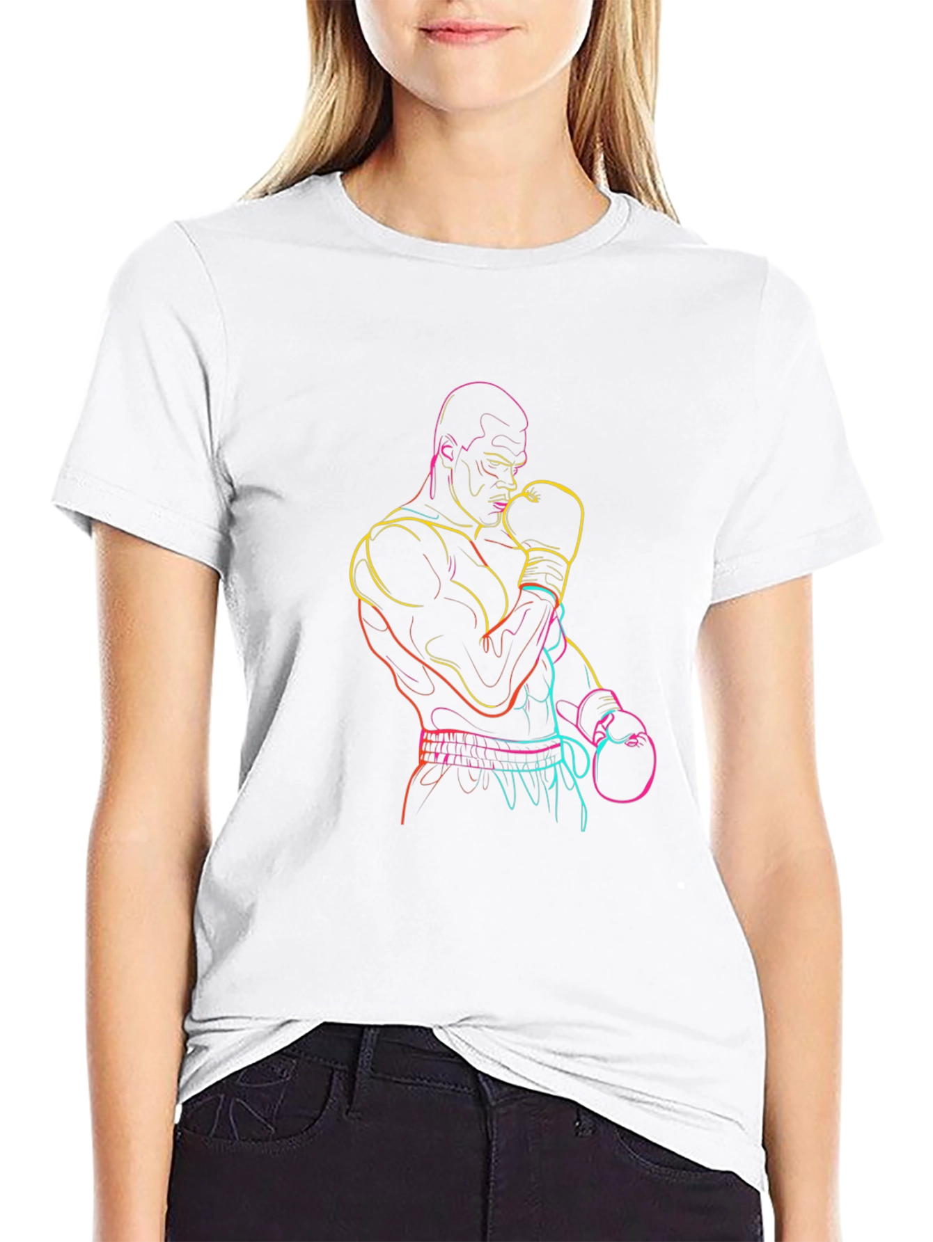 Neon Boxer Graphic Tee - Classic Black T-Shirt