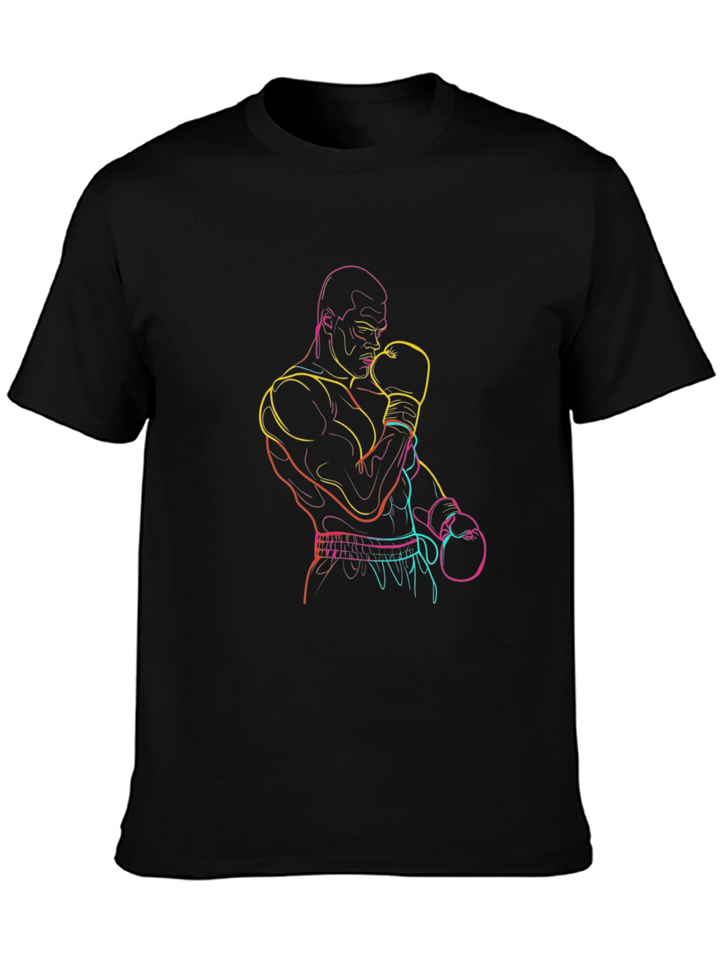Neon Boxer Graphic Tee - Classic Black T-Shirt