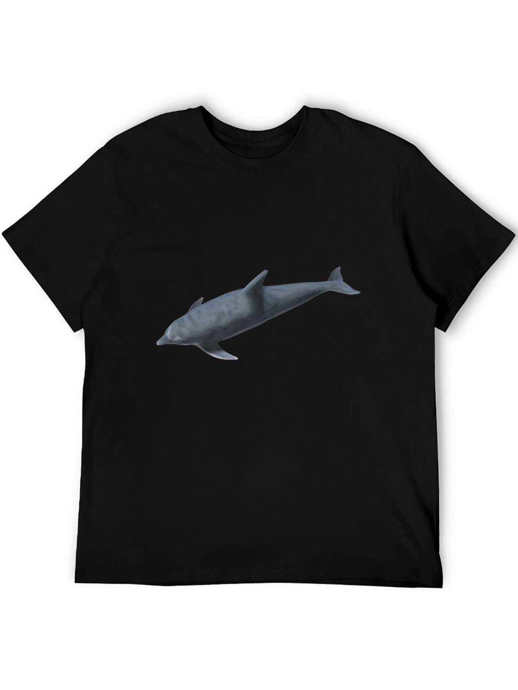 Dolphin Graphic Print Black T-Shirt