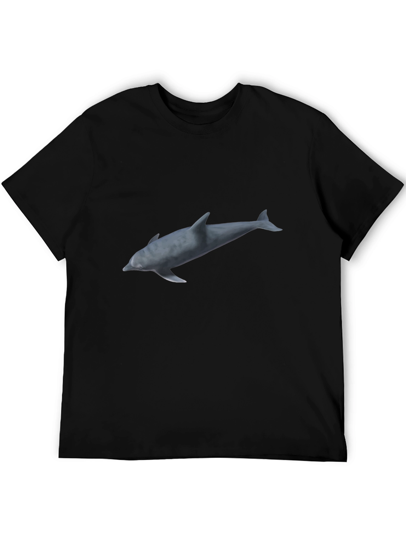 Dolphin Graphic Print Black T-Shirt