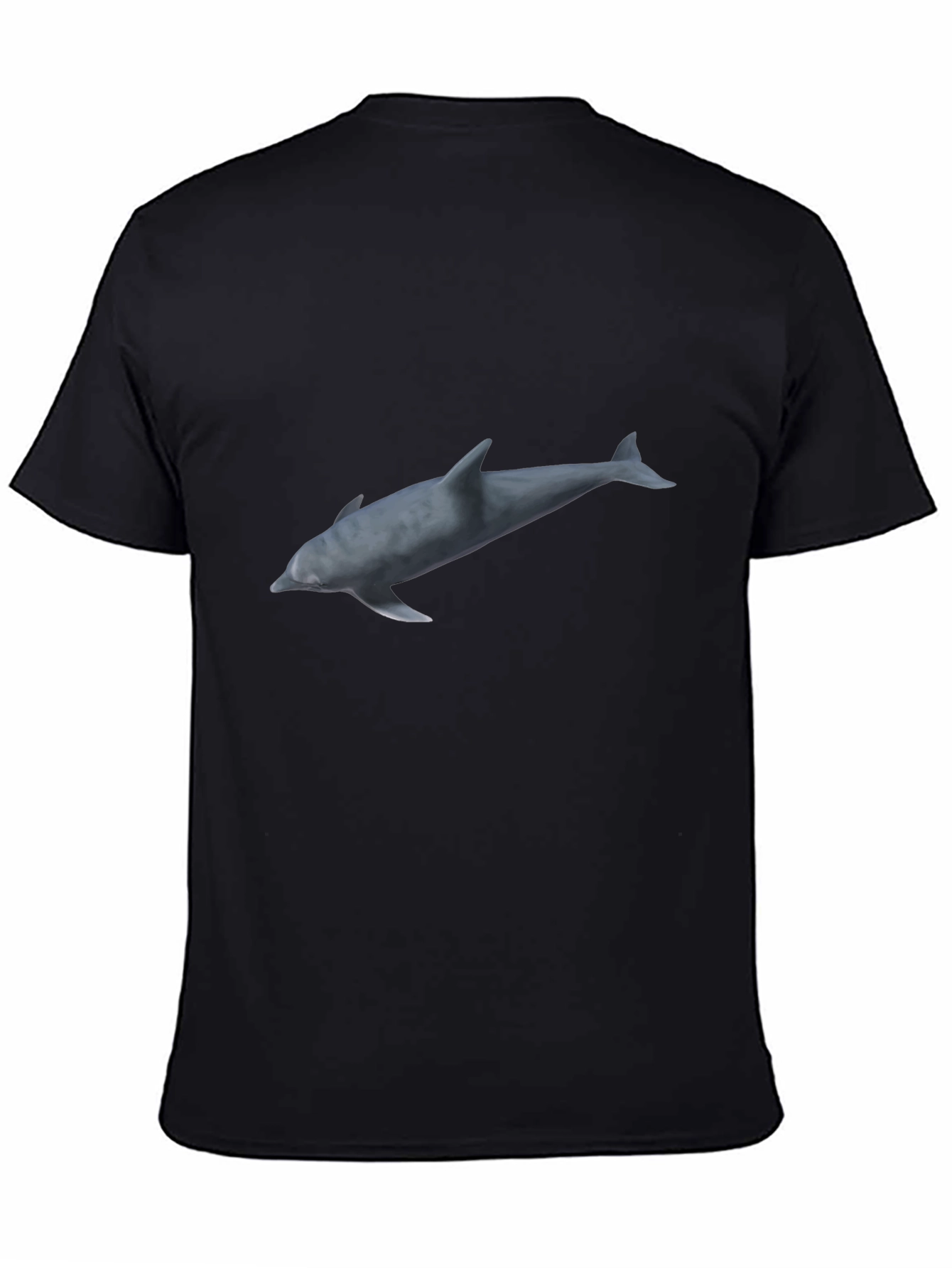 Dolphin Graphic Print Black T-Shirt