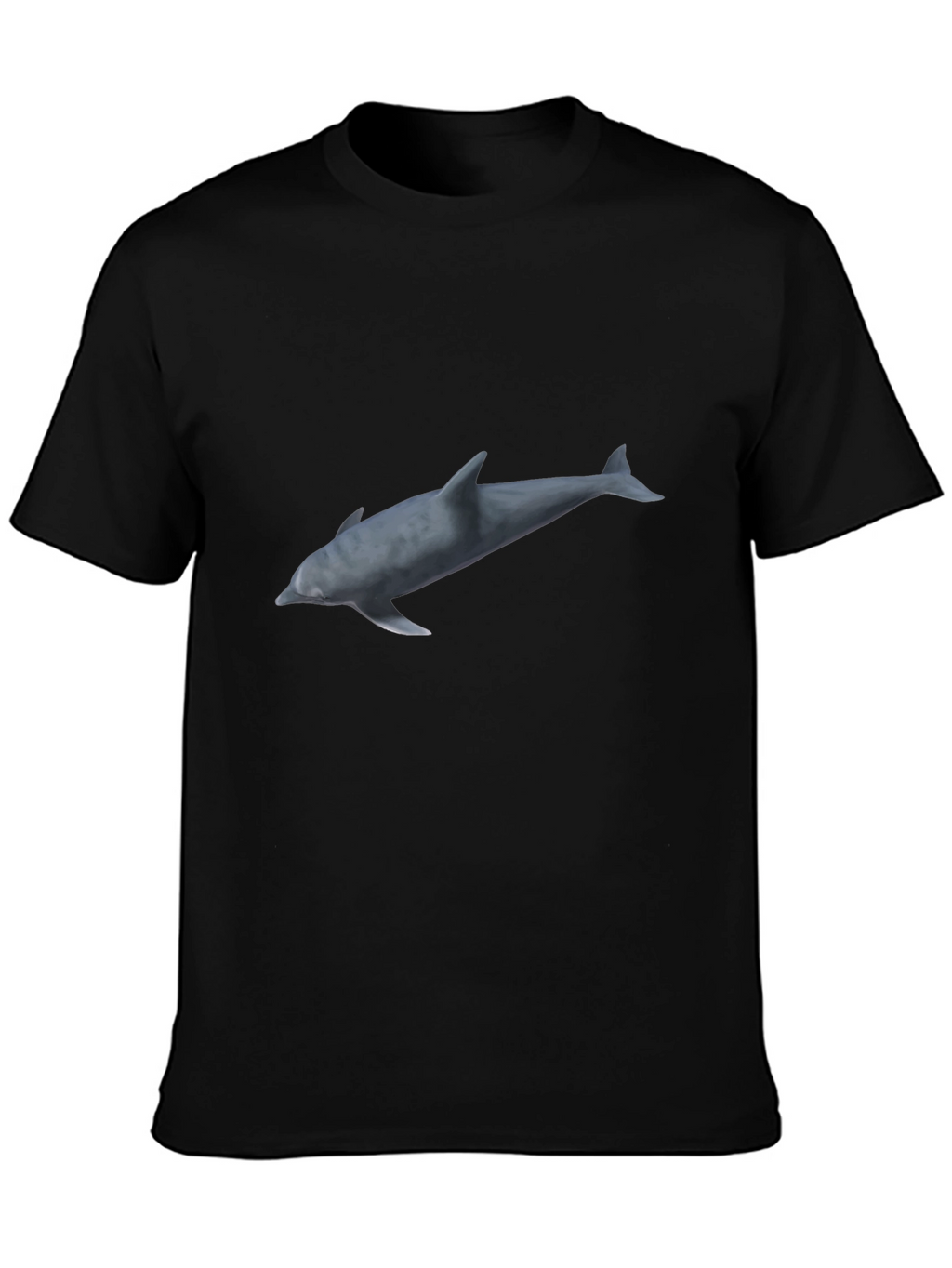 Dolphin Graphic Print Black T-Shirt