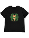 Vitruvian Banjo Player Black T-Shirt