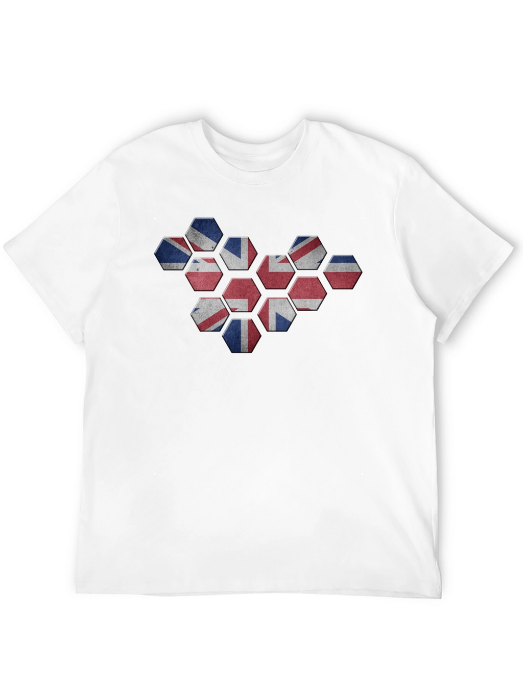 Union Jack Honeycomb Graphic Tee - Black Cotton Blend