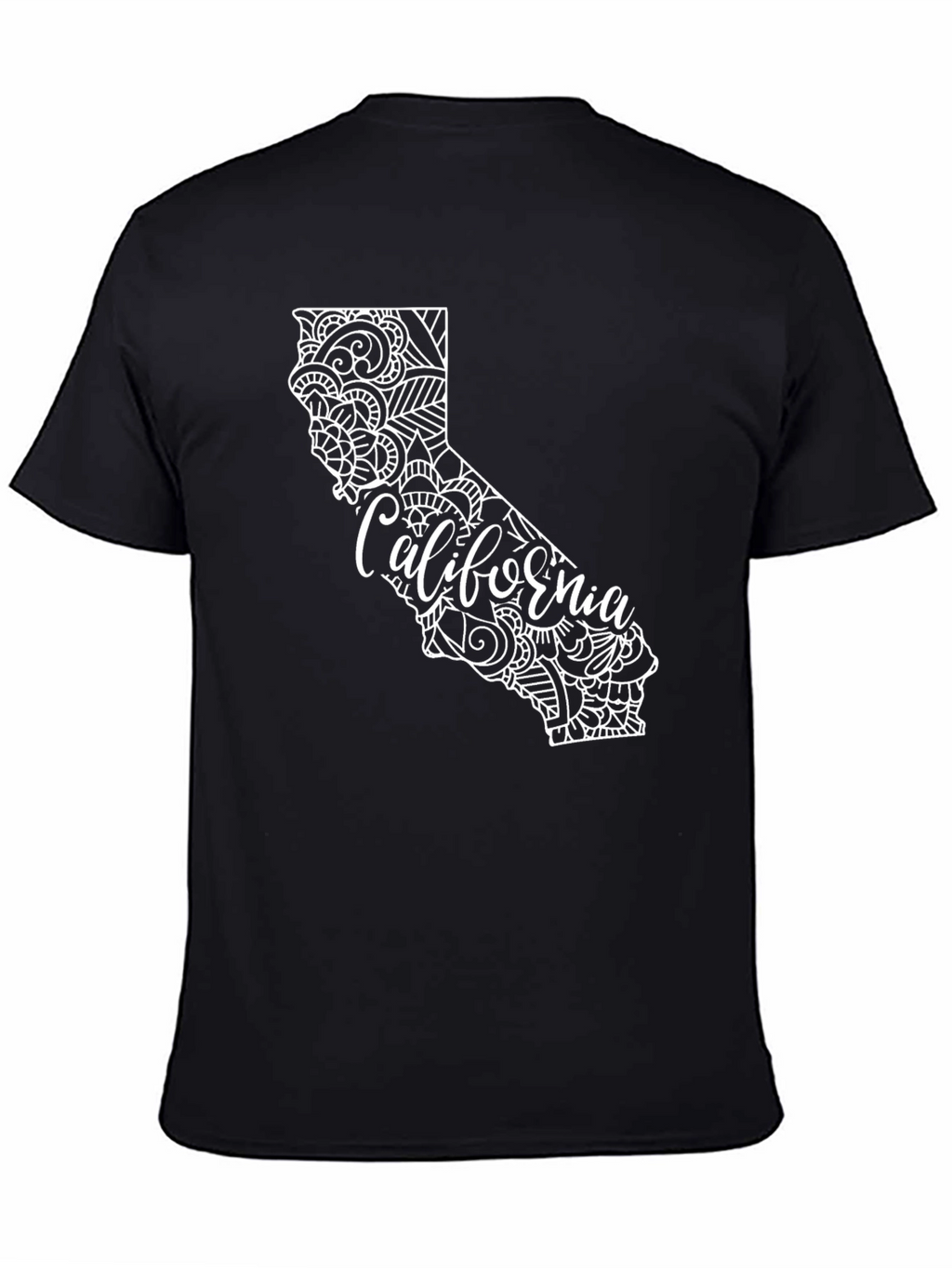 California State Mandala Graphic Black T-Shirt